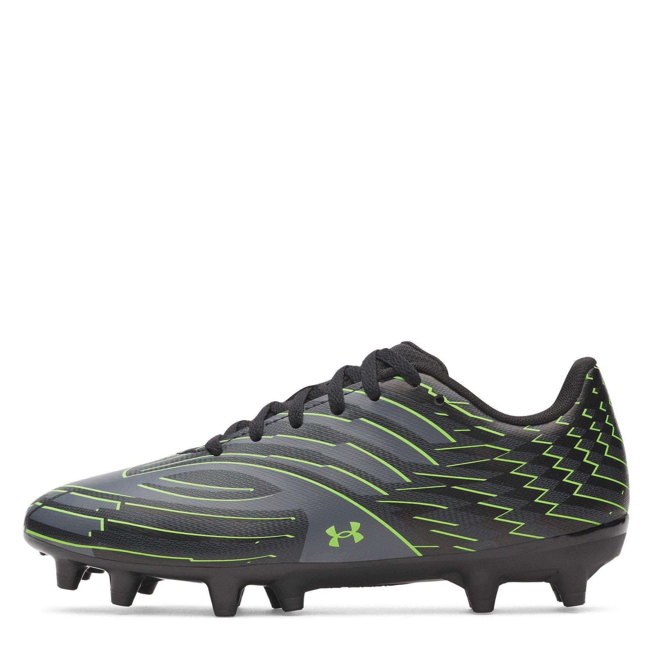 Nero/Grigio/Verde - Under Armour - Kids' Firm Ground Football Boots - 6