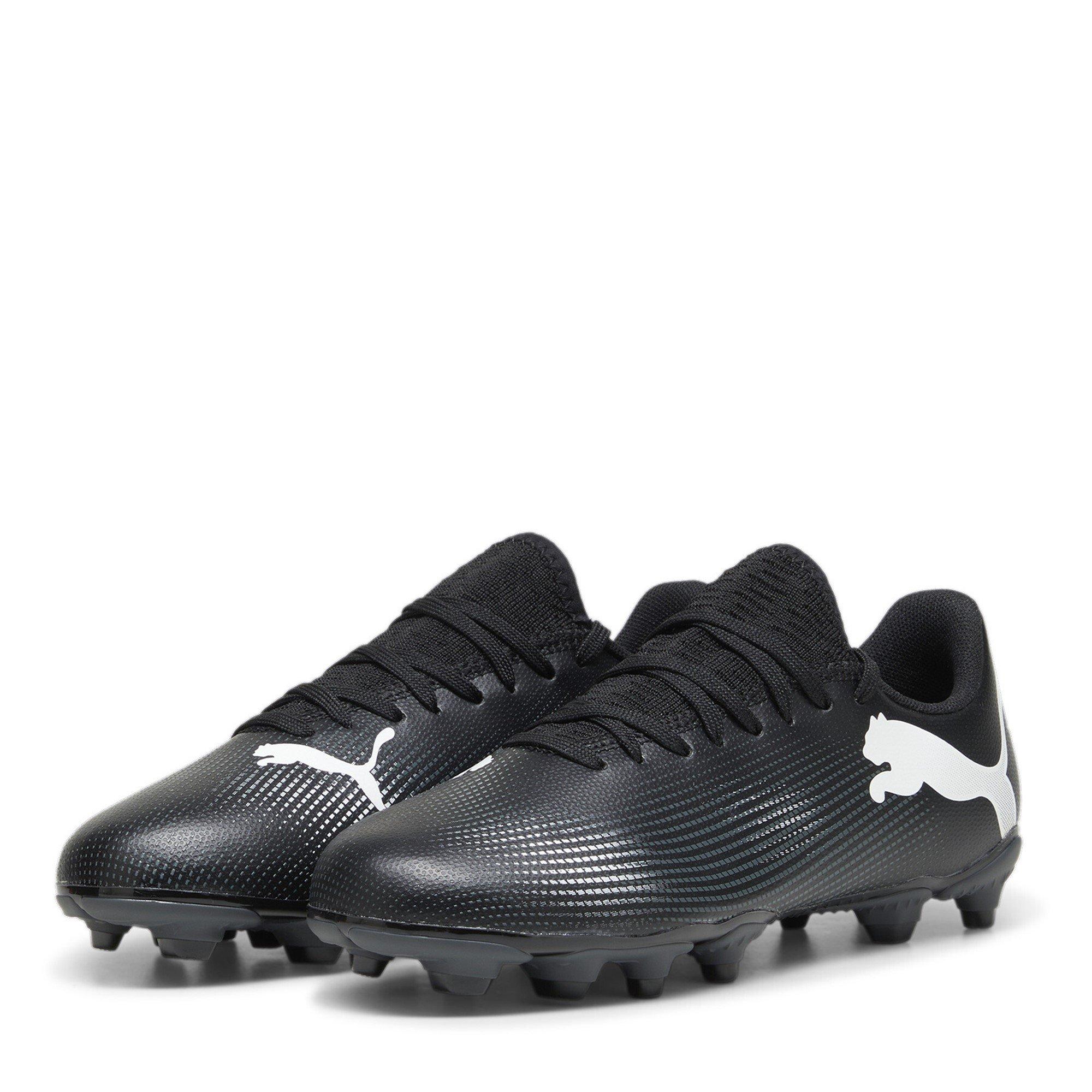 Puma Boys Future 7 Play Firm Ground Football Boots - Black/White - C12 (31)