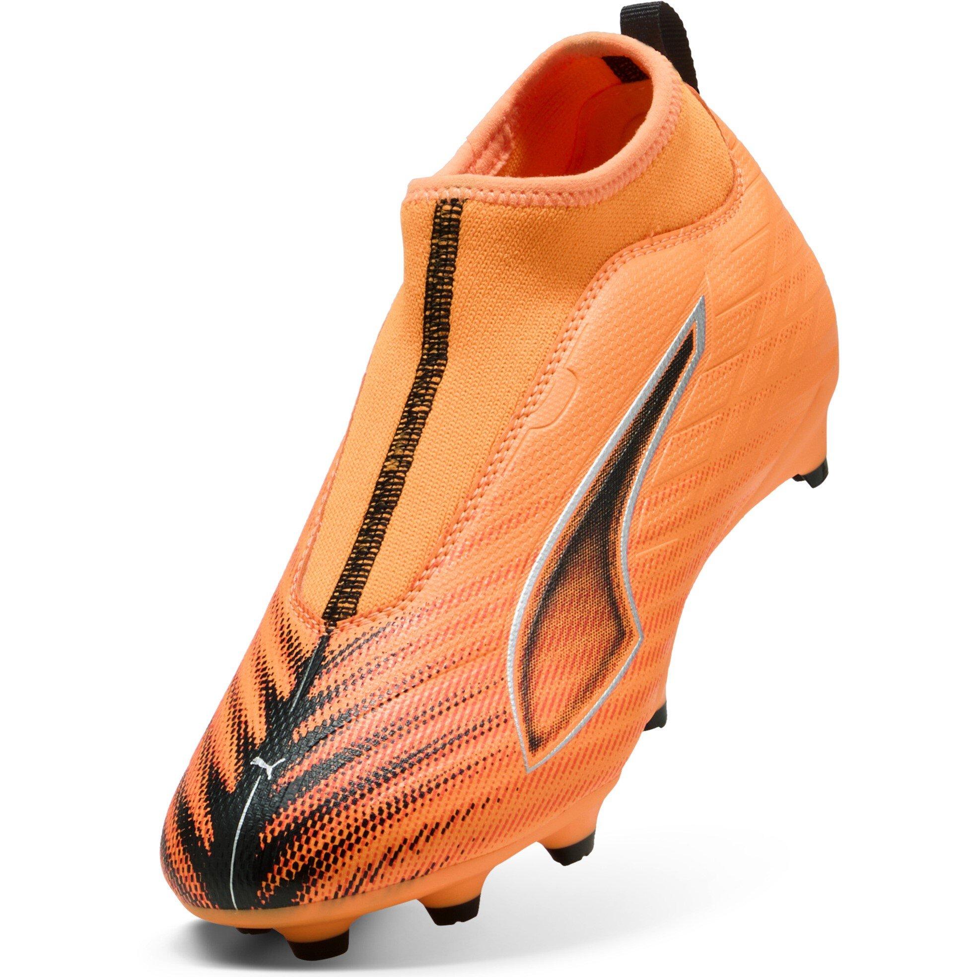 Naranja/Negro - Puma - Ultra 5 Match Children Laceless Firm Ground Football Boots - 6