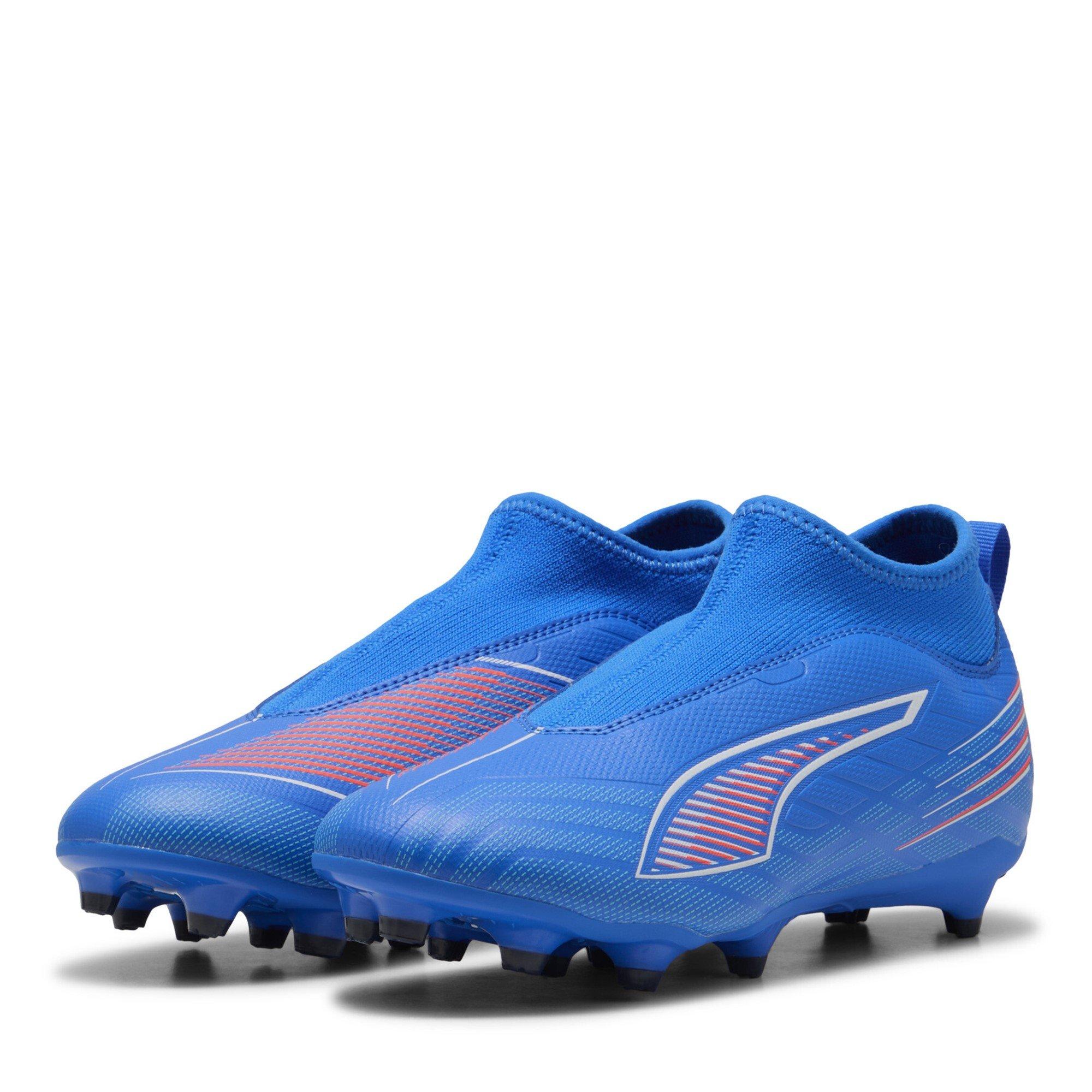 Puma Boys Ultra 5 Match Children Laceless Firm Ground Football Boots - Blue/White - 2.5 (35)