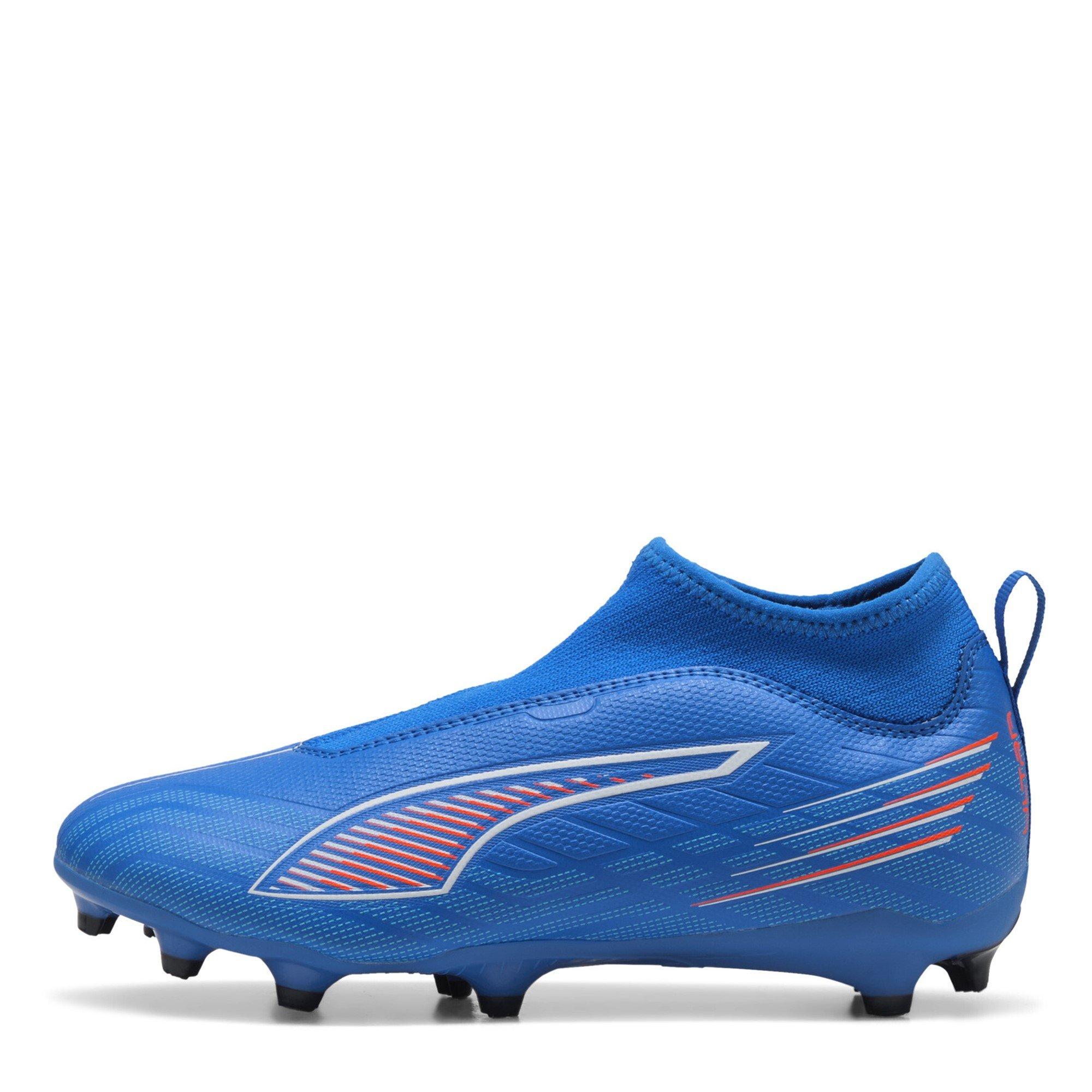 Blue/White - Puma - Ultra 5 Match Children Laceless Firm Ground Football Boots - 2