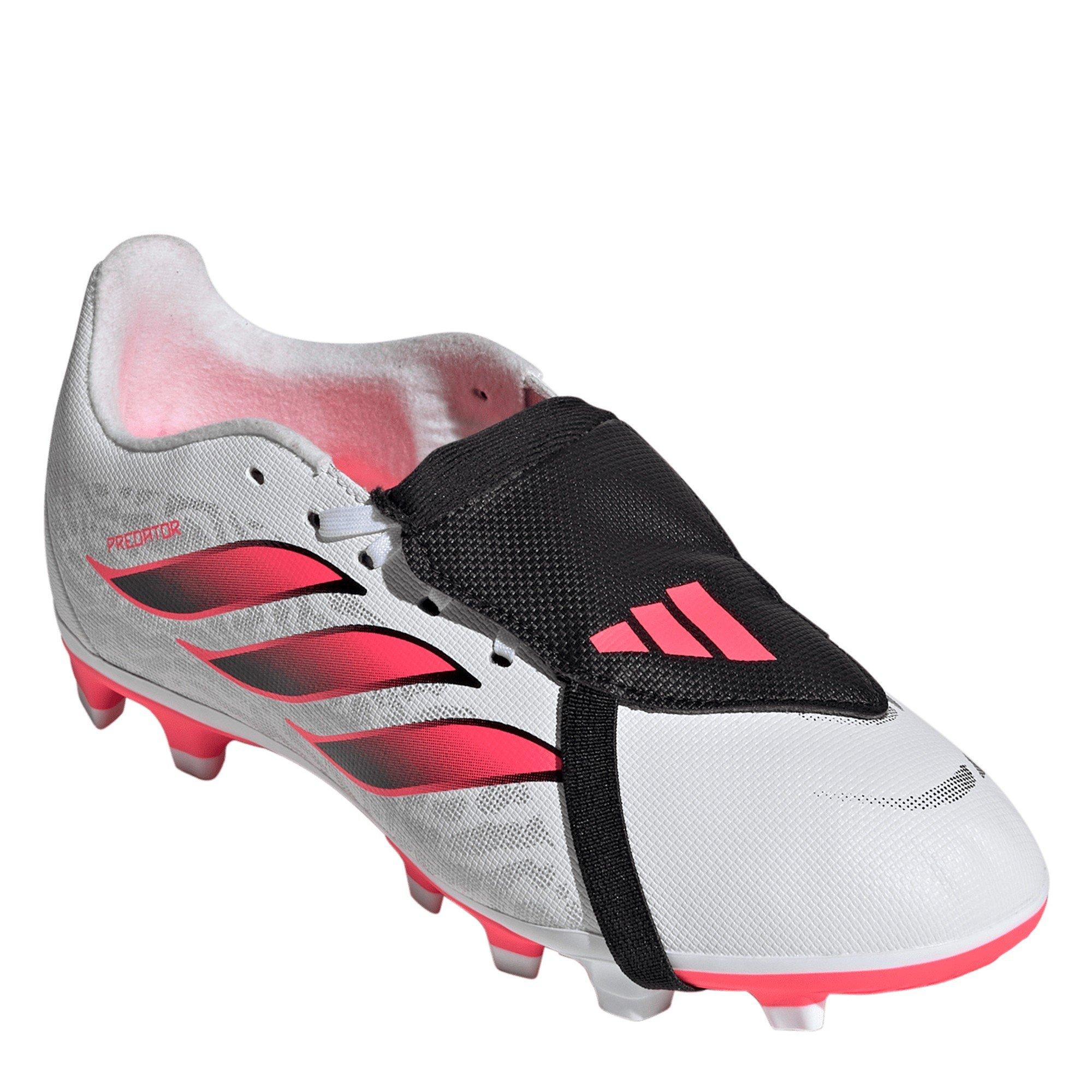White/Coral - adidas - Childrens adidas Predator Fold-Over Tongue Club Firm Ground Football Boots - 3