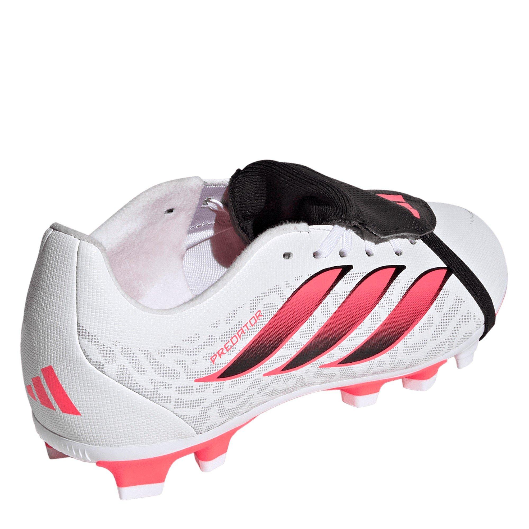 White/Coral - adidas - Childrens adidas Predator Fold-Over Tongue Club Firm Ground Football Boots - 4