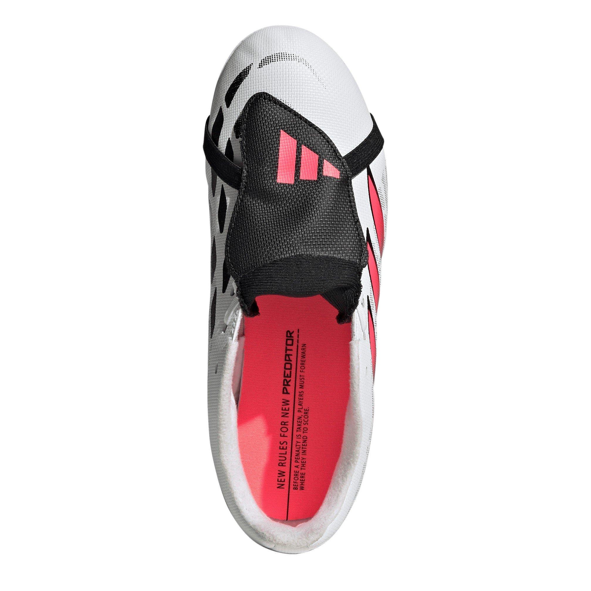 White/Coral - adidas - Childrens adidas Predator Fold-Over Tongue Club Firm Ground Football Boots - 5