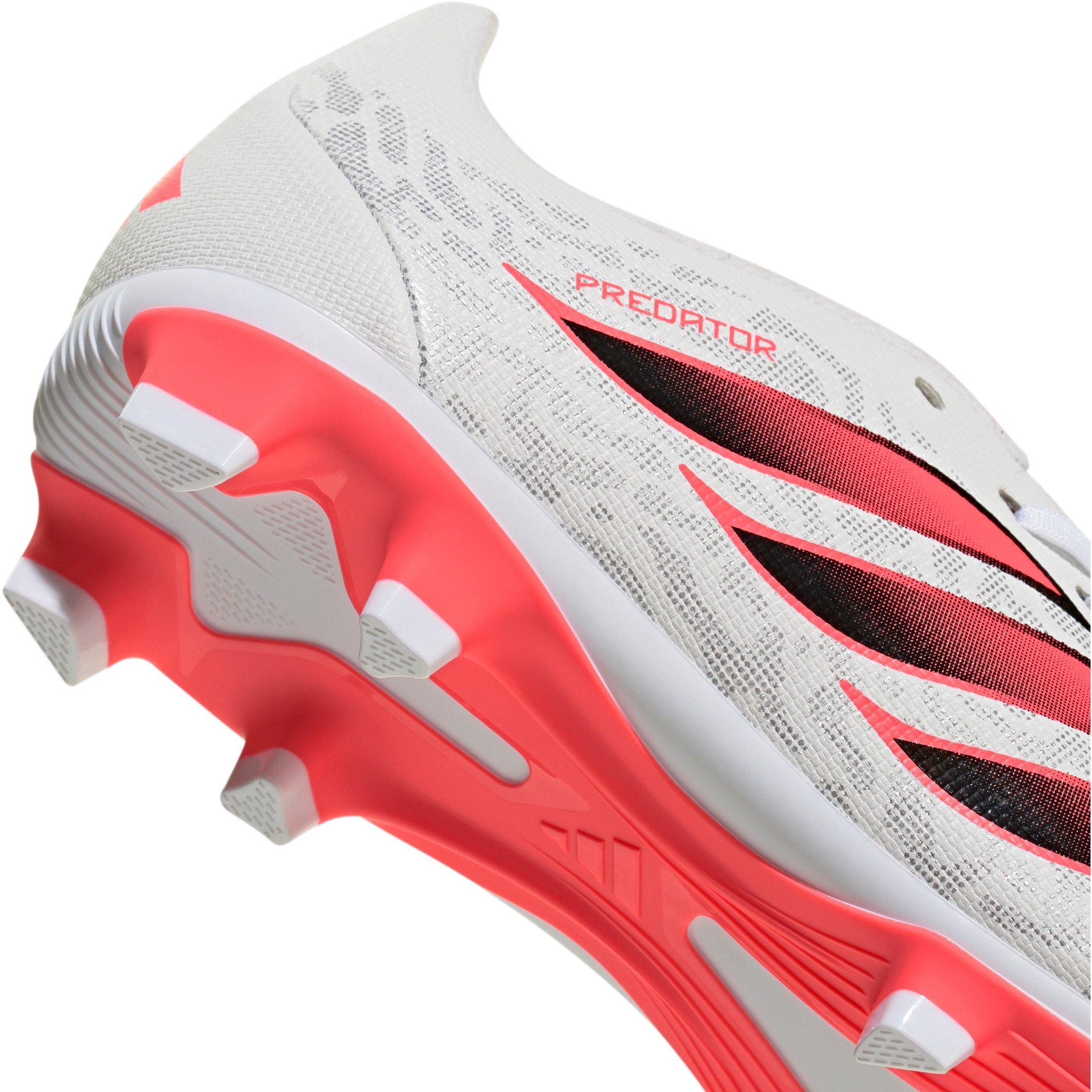 White/Coral - adidas - Childrens adidas Predator Fold-Over Tongue Club Firm Ground Football Boots - 7