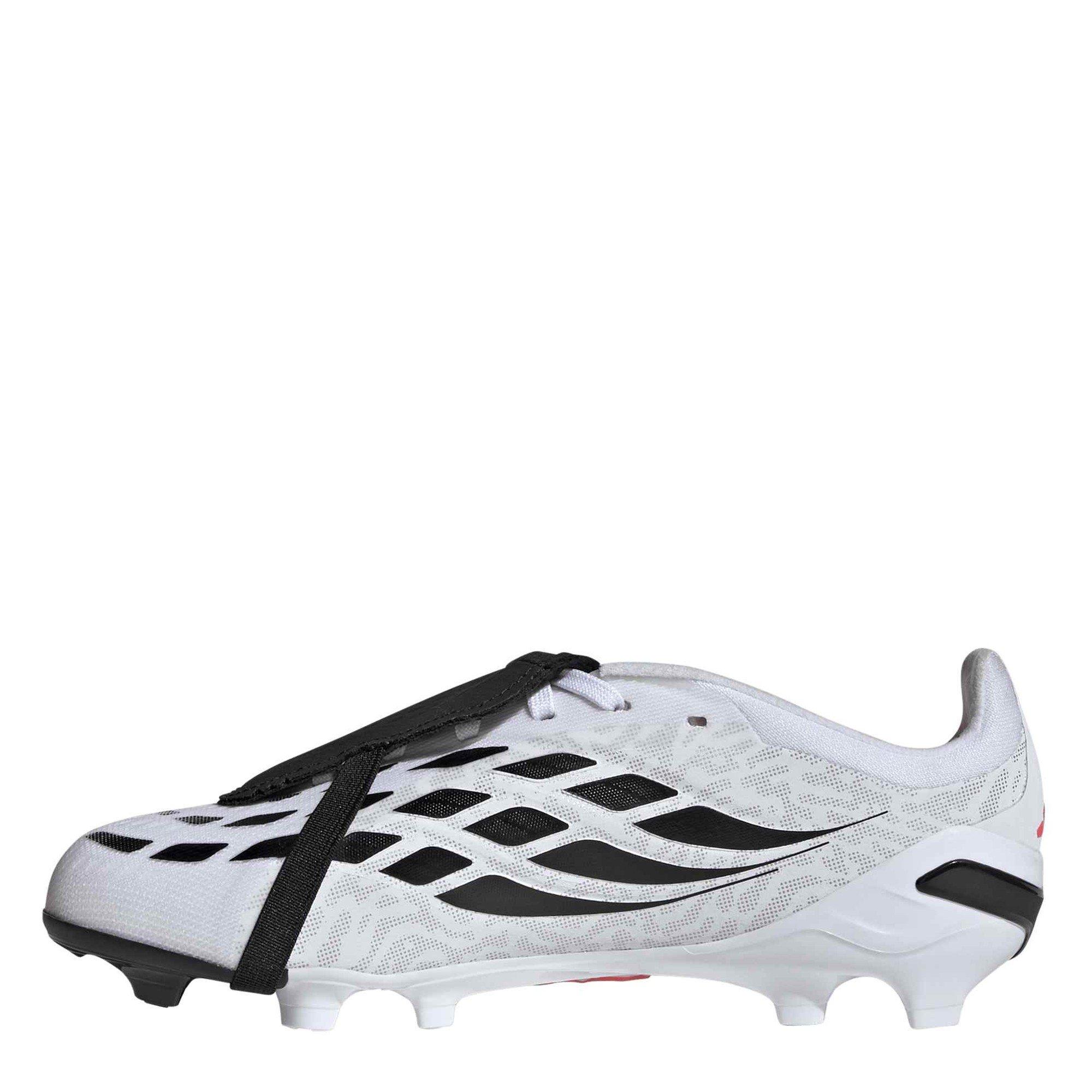 Weiß/Koralle - adidas - Kids' Predator Elite Firm Ground Fold Over Tongue Football Boots - 2
