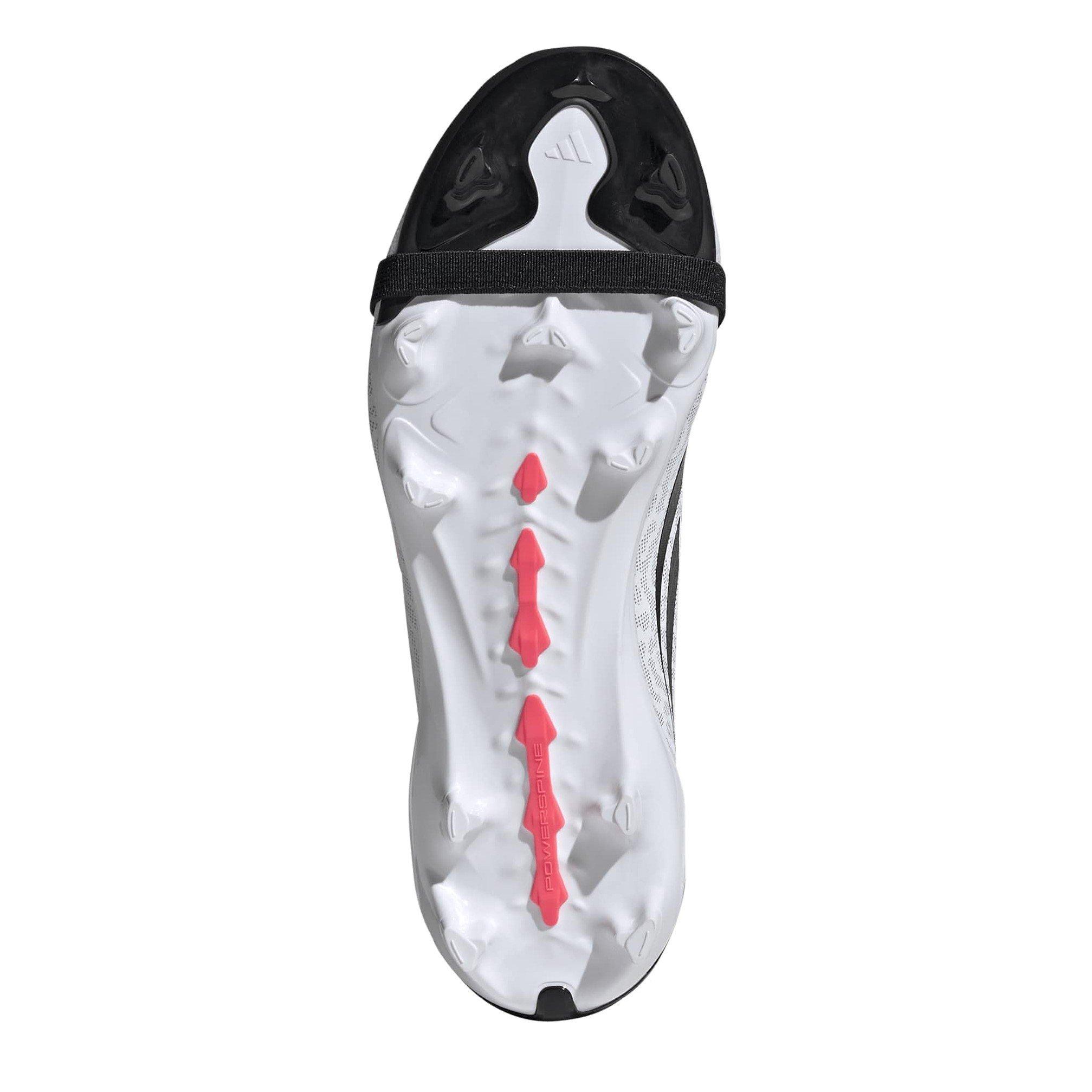 Weiß/Koralle - adidas - Kids' Predator Elite Firm Ground Fold Over Tongue Football Boots - 6