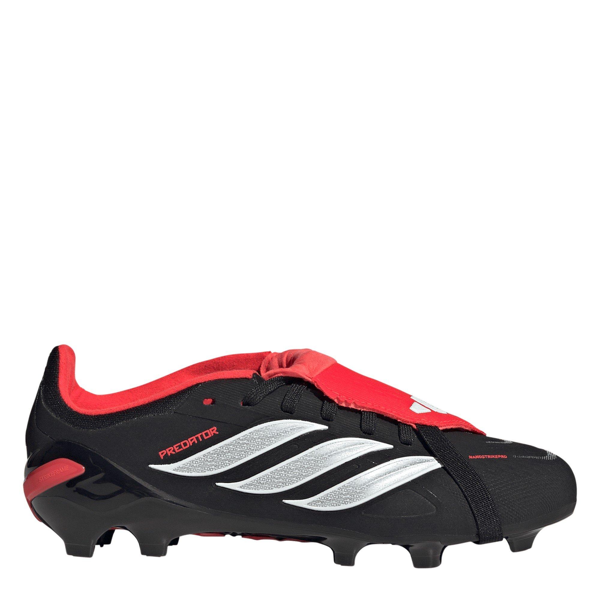 Black/Red - adidas - Kids' Predator Elite Firm Ground Fold Over Tongue Football Boots - 1