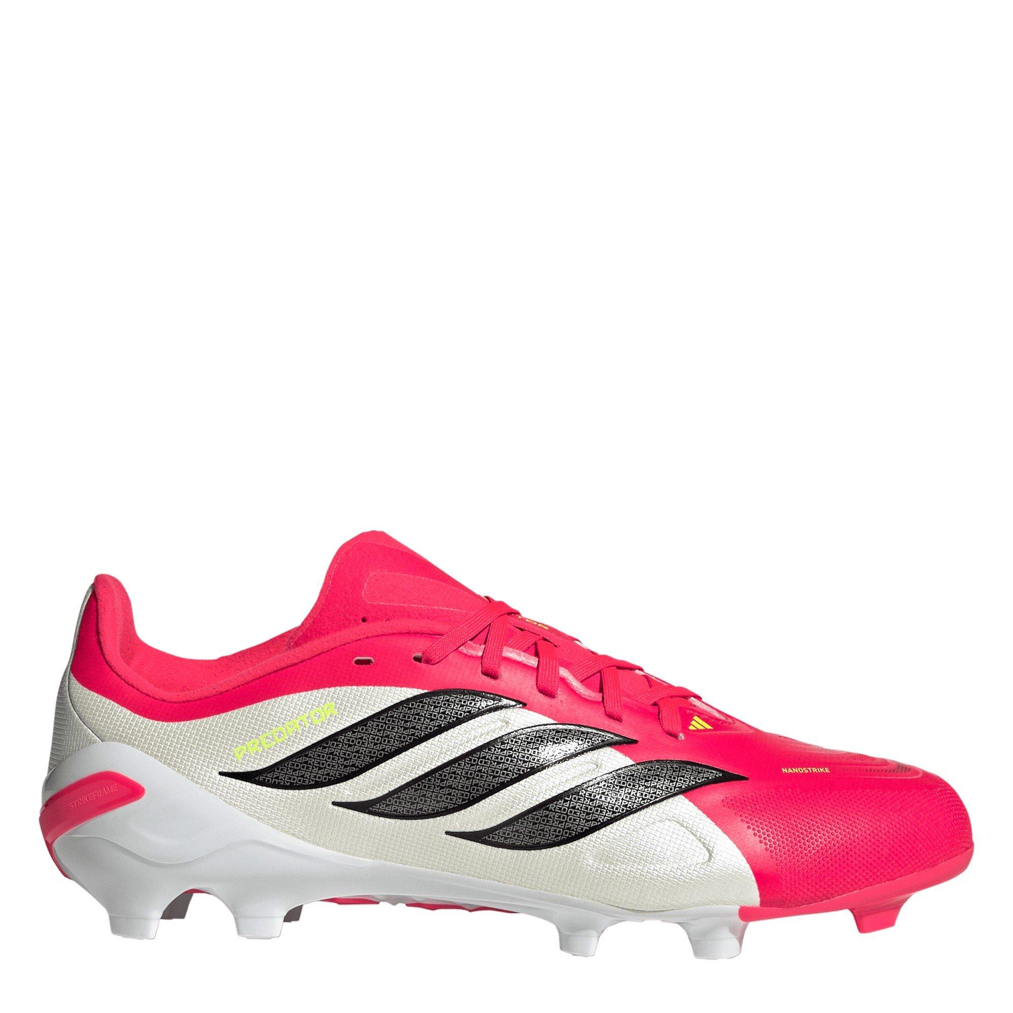 Adidas Boys Childrens Pator League Firm Ground Football Boots - Red/Blk/White - 2 (34)