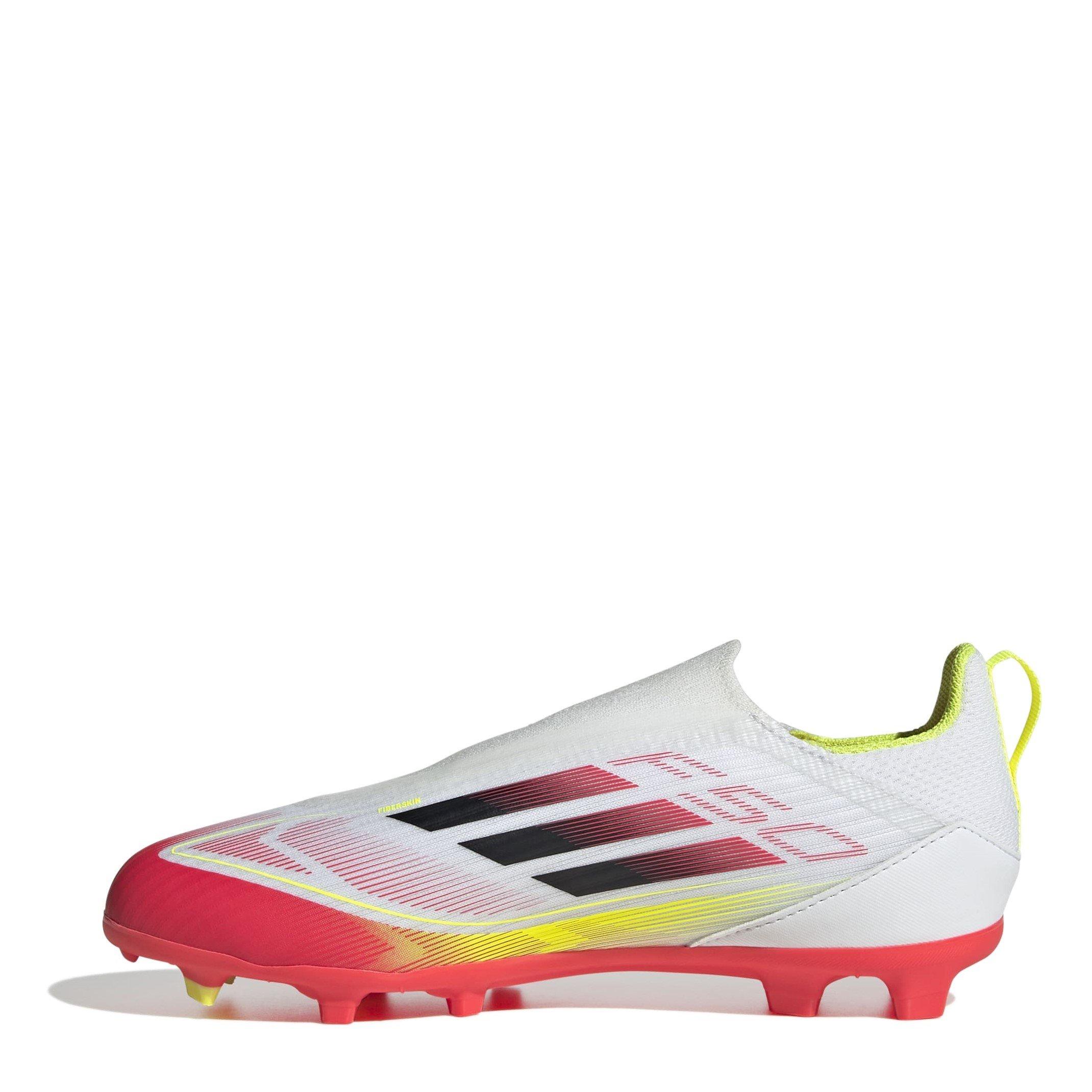 White/Red - adidas - F50 League Laceless Childrens Firm Ground Football Boots - 2