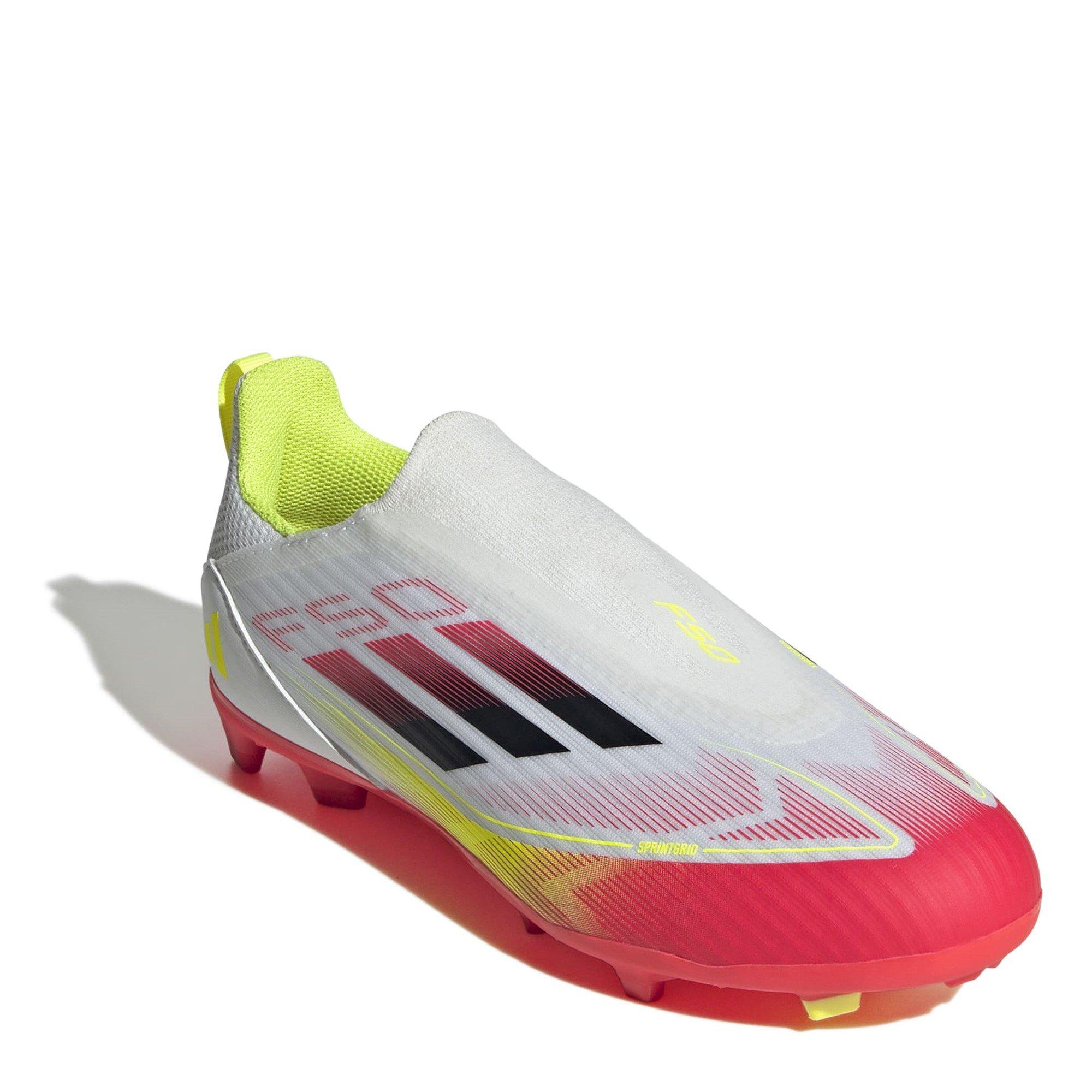 White/Red - adidas - F50 League Laceless Childrens Firm Ground Football Boots - 3