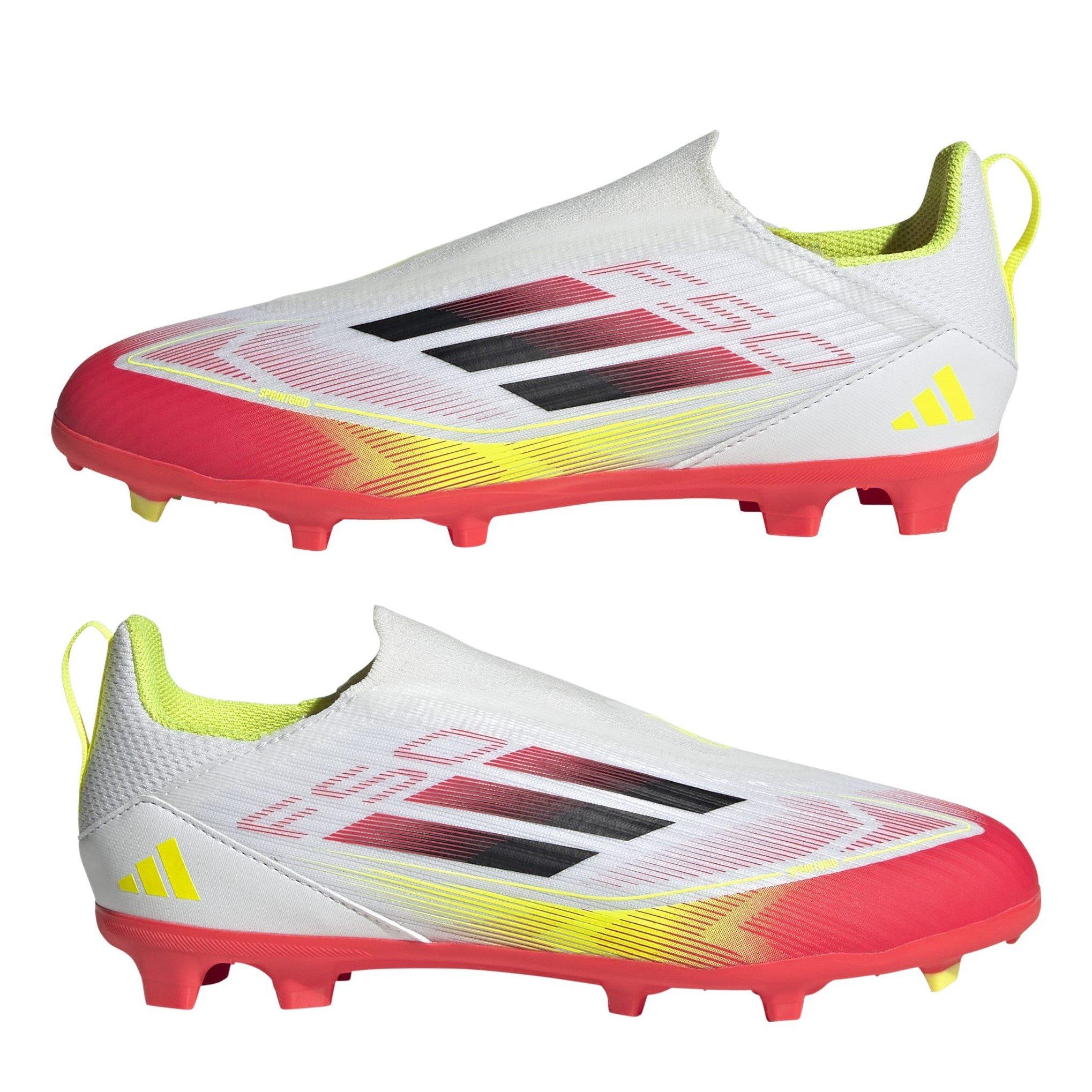White/Red - adidas - F50 League Laceless Childrens Firm Ground Football Boots - 9