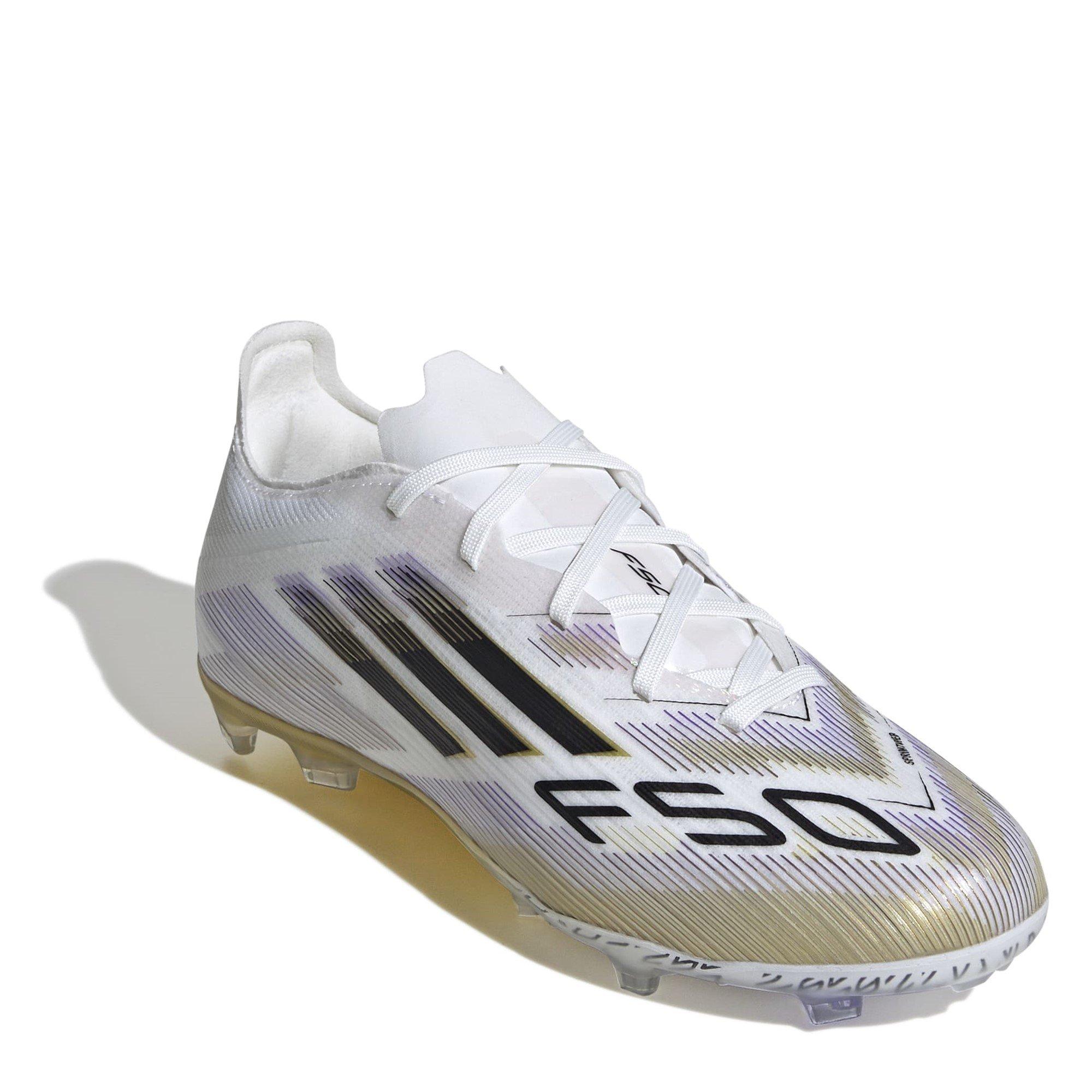 Blanc/Noir/Or - adidas - F50 Elite Childrens Firm Ground Football Boots - 3