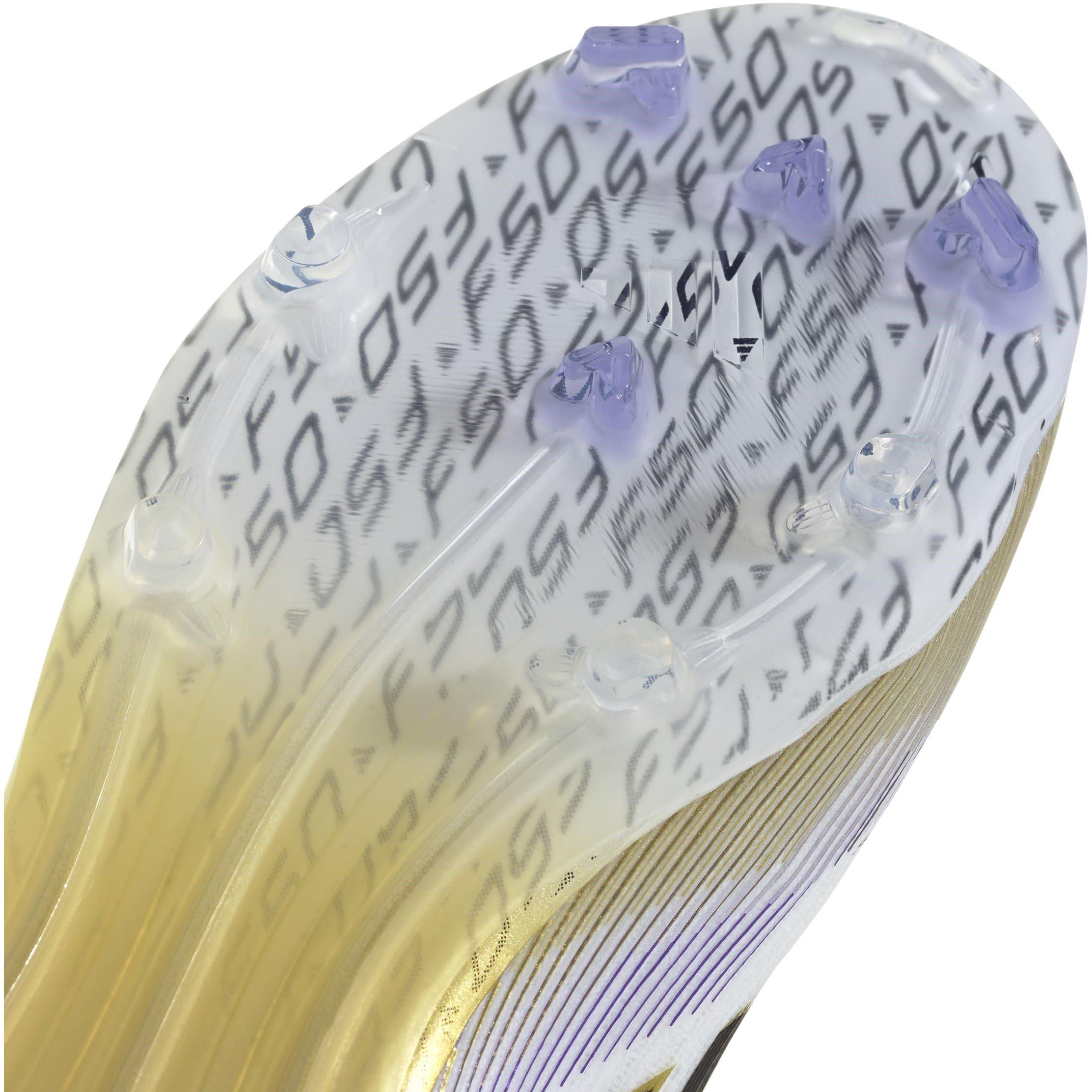 Blanc/Noir/Or - adidas - F50 Elite Childrens Firm Ground Football Boots - 7