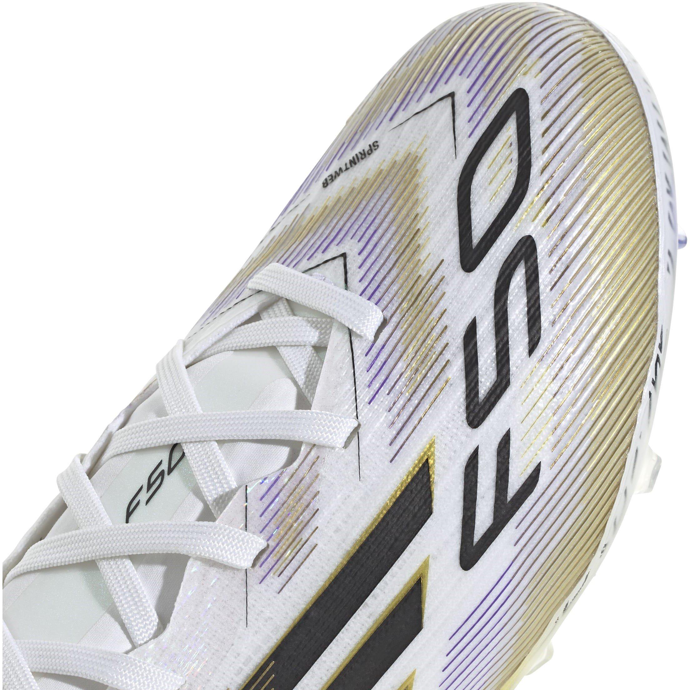 Blanc/Noir/Or - adidas - F50 Elite Childrens Firm Ground Football Boots - 8