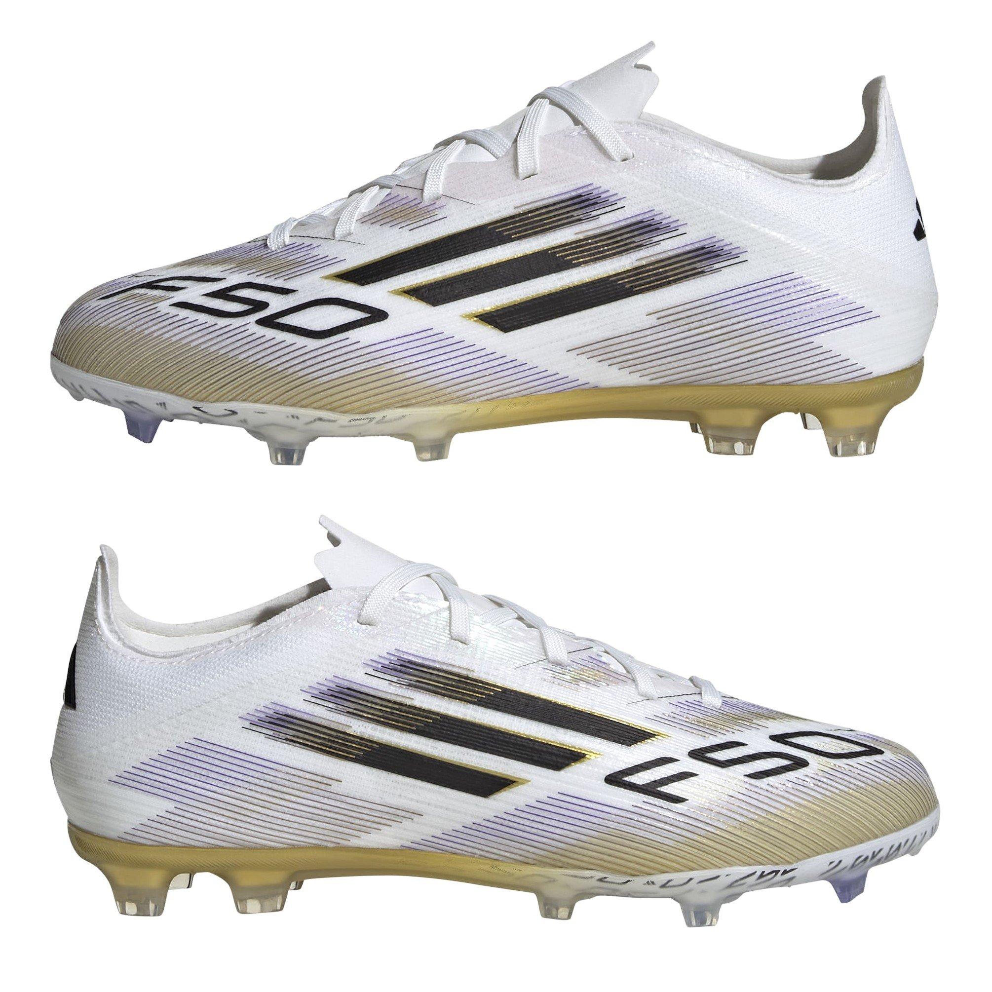 Blanc/Noir/Or - adidas - F50 Elite Childrens Firm Ground Football Boots - 9
