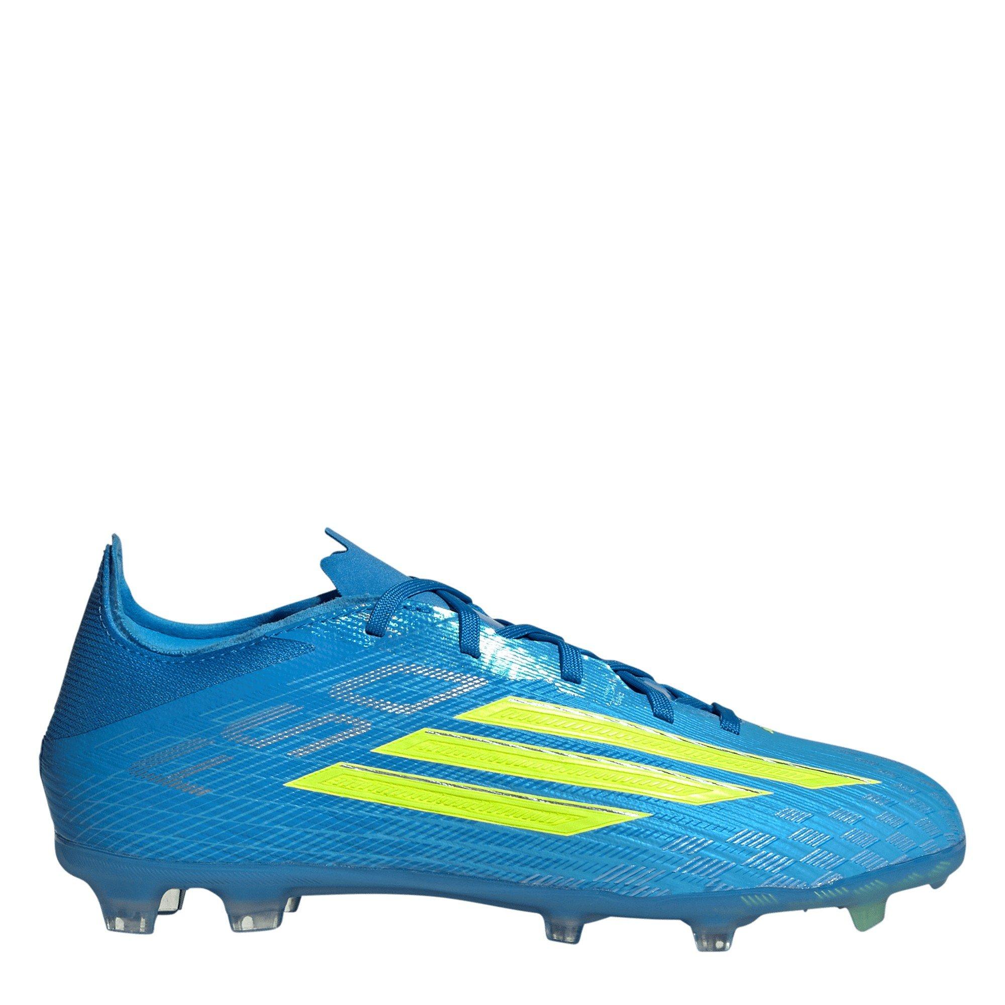Adidas Boys F50 Elite Childrens Firm Ground Football Boots - Blue/Yellow - C11 (29)