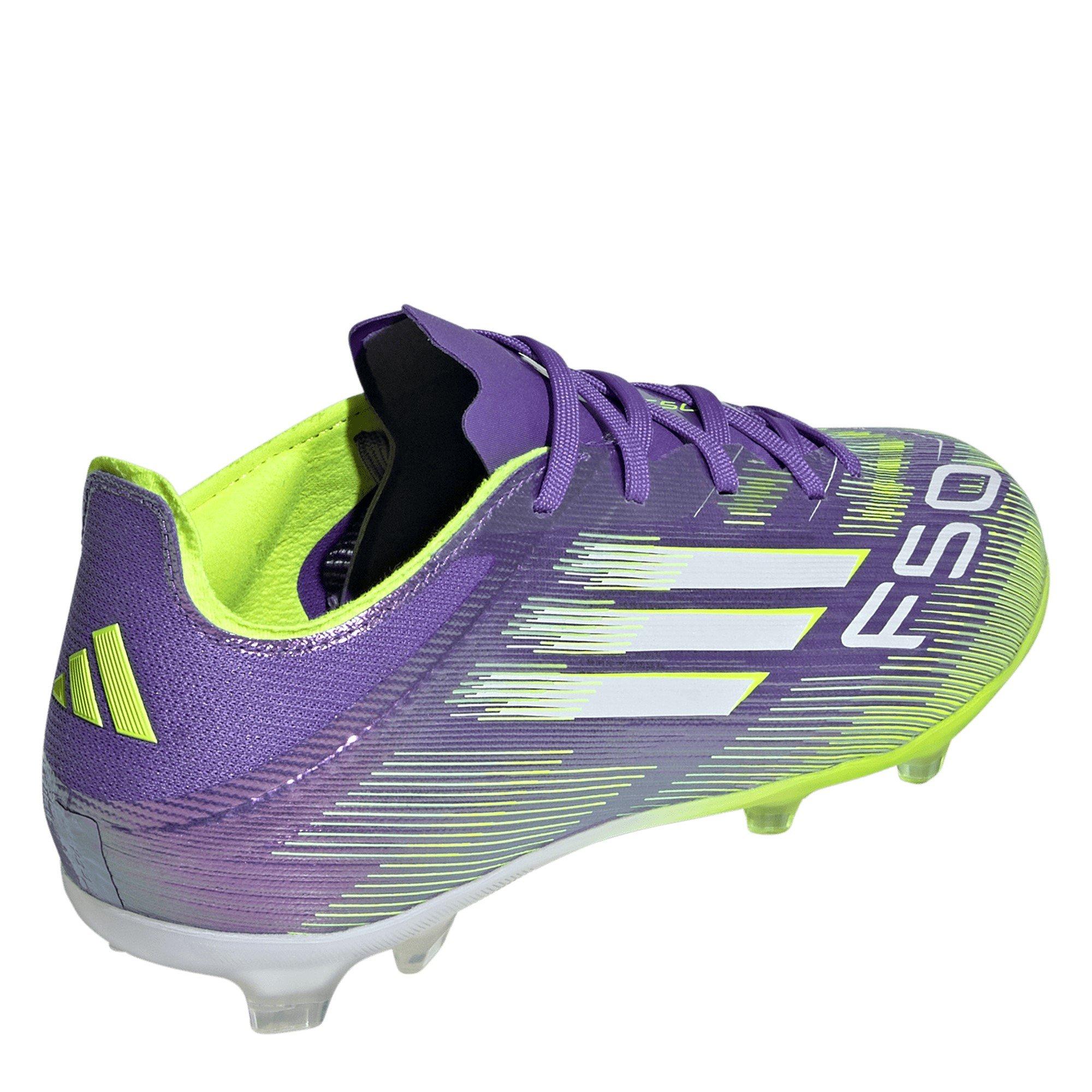 Purple/White - adidas - F50 Elite Childrens Firm Ground Football Boots - 4