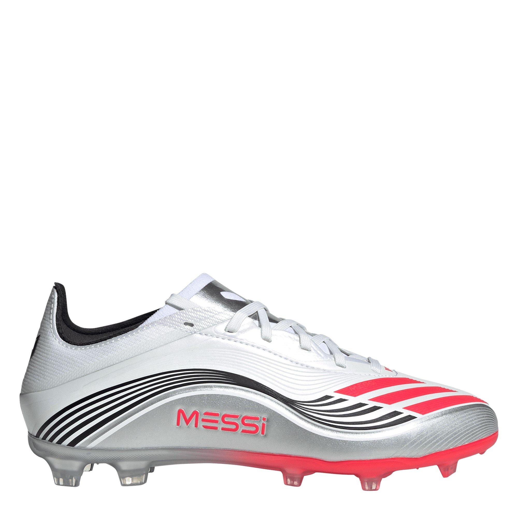 Adidas Boys F50 Elite Childrens Firm Ground Football Boots - White/Red - C10 (28)
