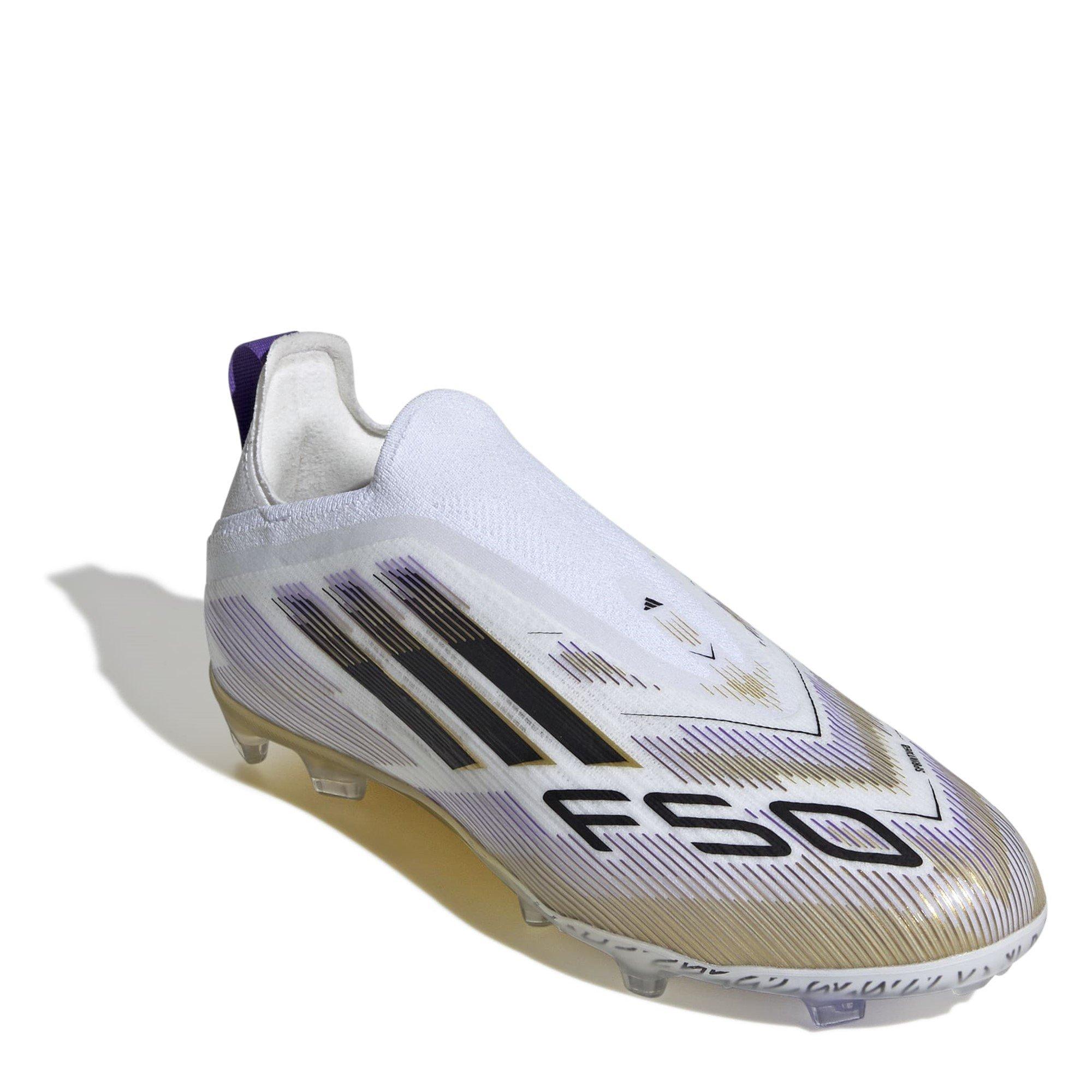 Bianco/Nero/Oro - adidas - F50 Laceless Childrens Firm Ground Football Boots - 3