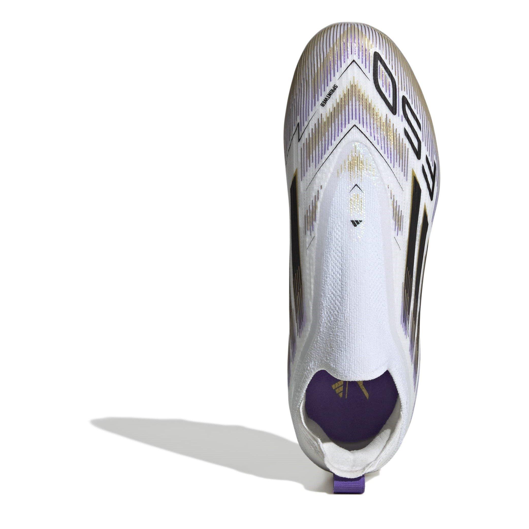 Bianco/Nero/Oro - adidas - F50 Laceless Childrens Firm Ground Football Boots - 5