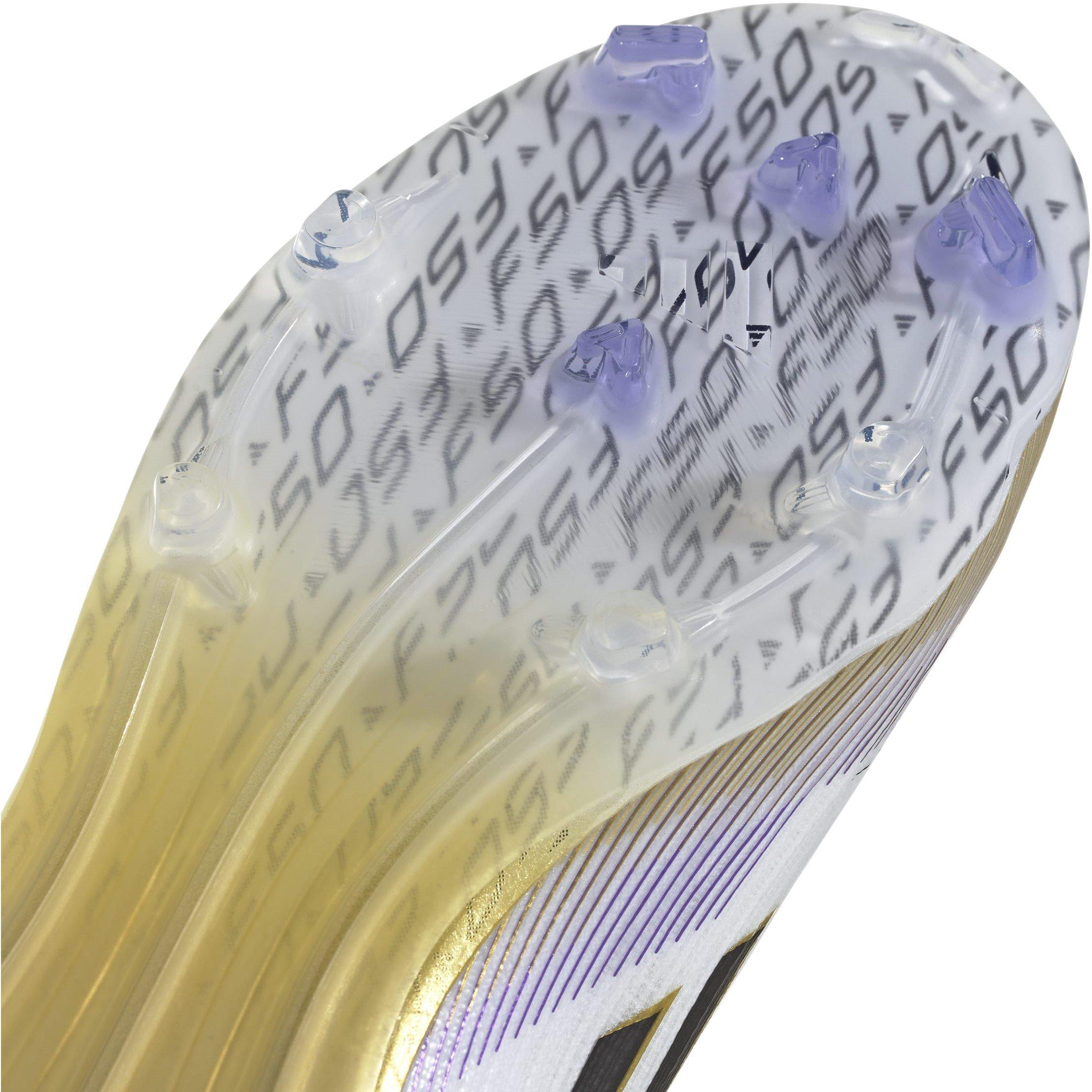 Bianco/Nero/Oro - adidas - F50 Laceless Childrens Firm Ground Football Boots - 7