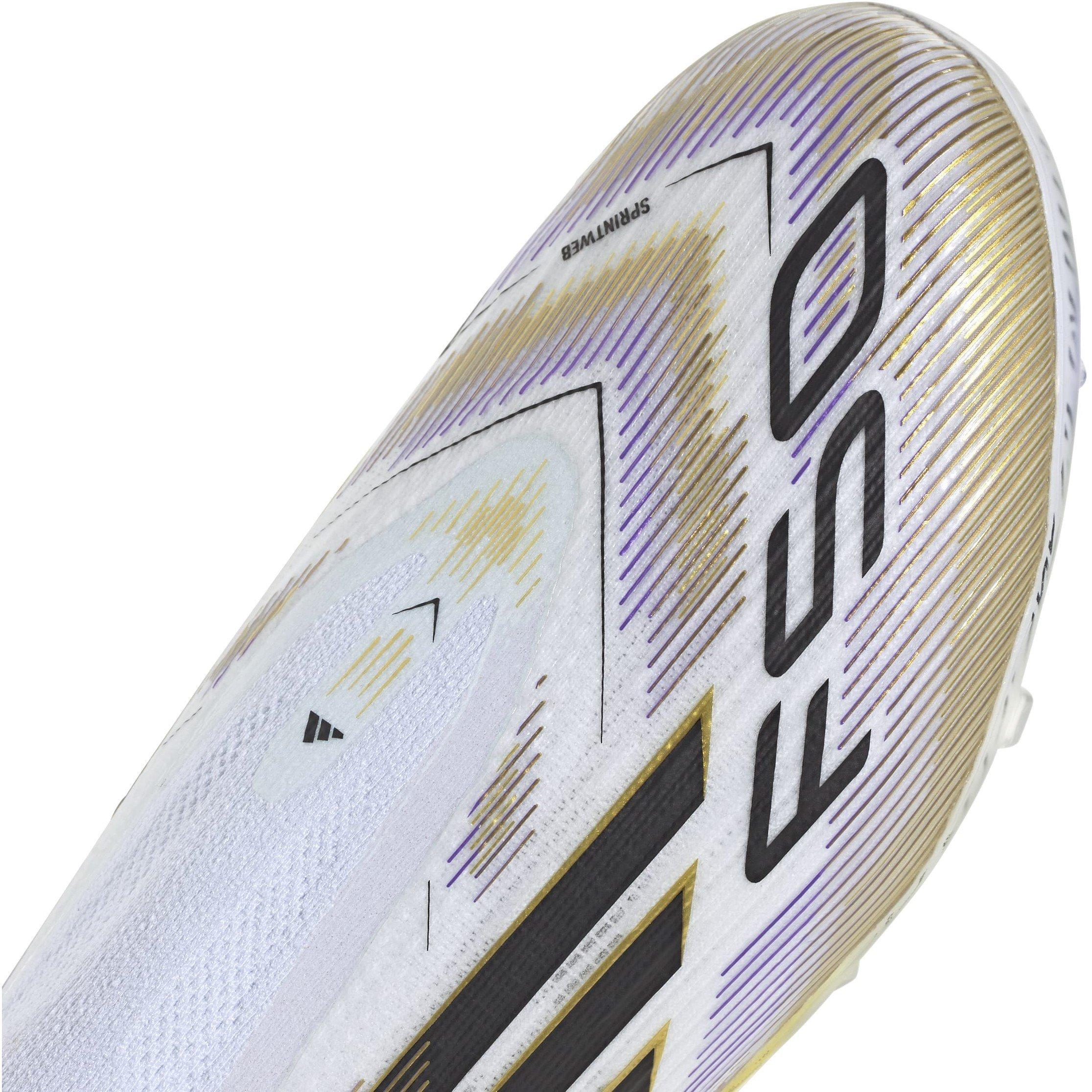 Bianco/Nero/Oro - adidas - F50 Laceless Childrens Firm Ground Football Boots - 8