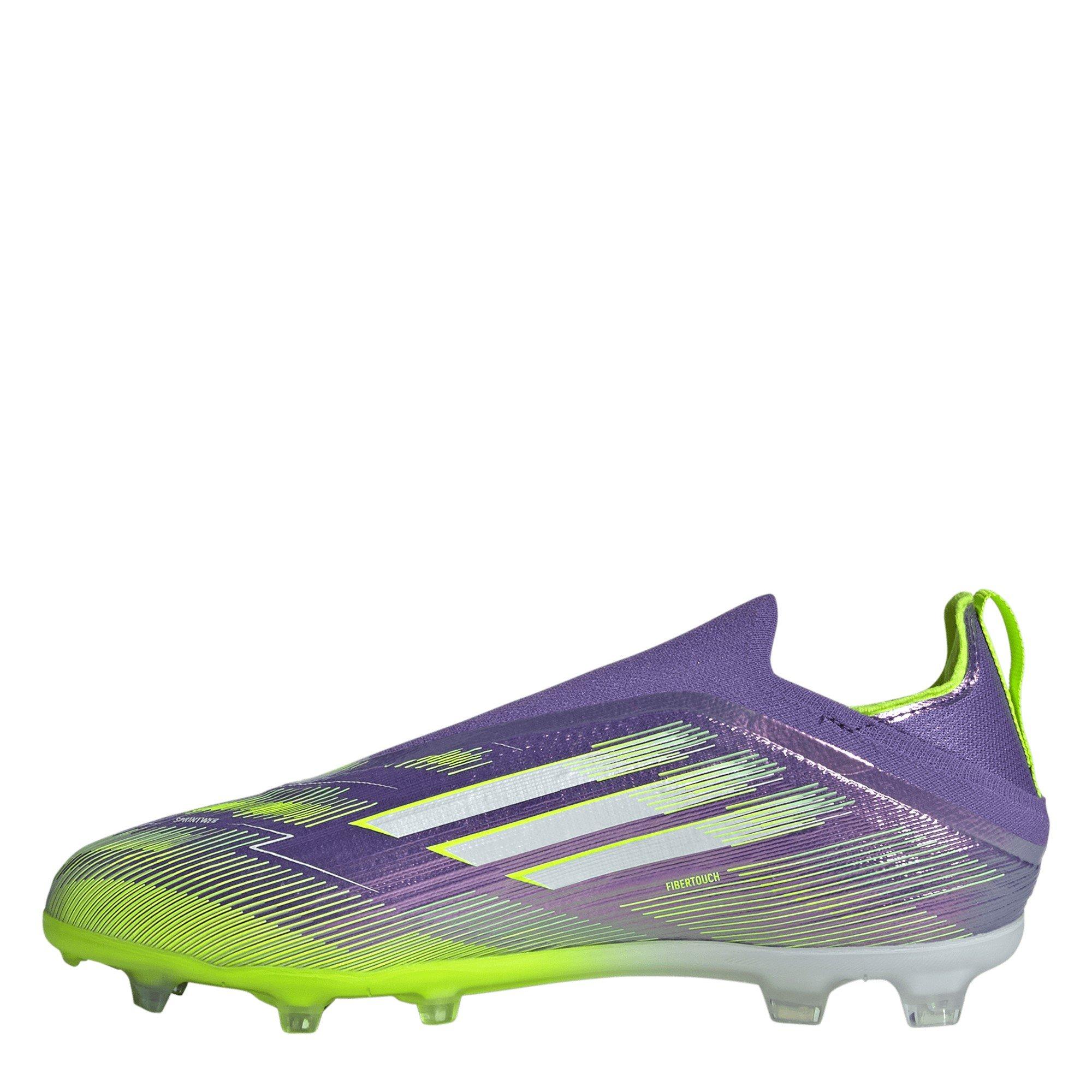 Ljubičasta/Bijela - adidas - F50 Laceless Childrens Firm Ground Football Boots - 2