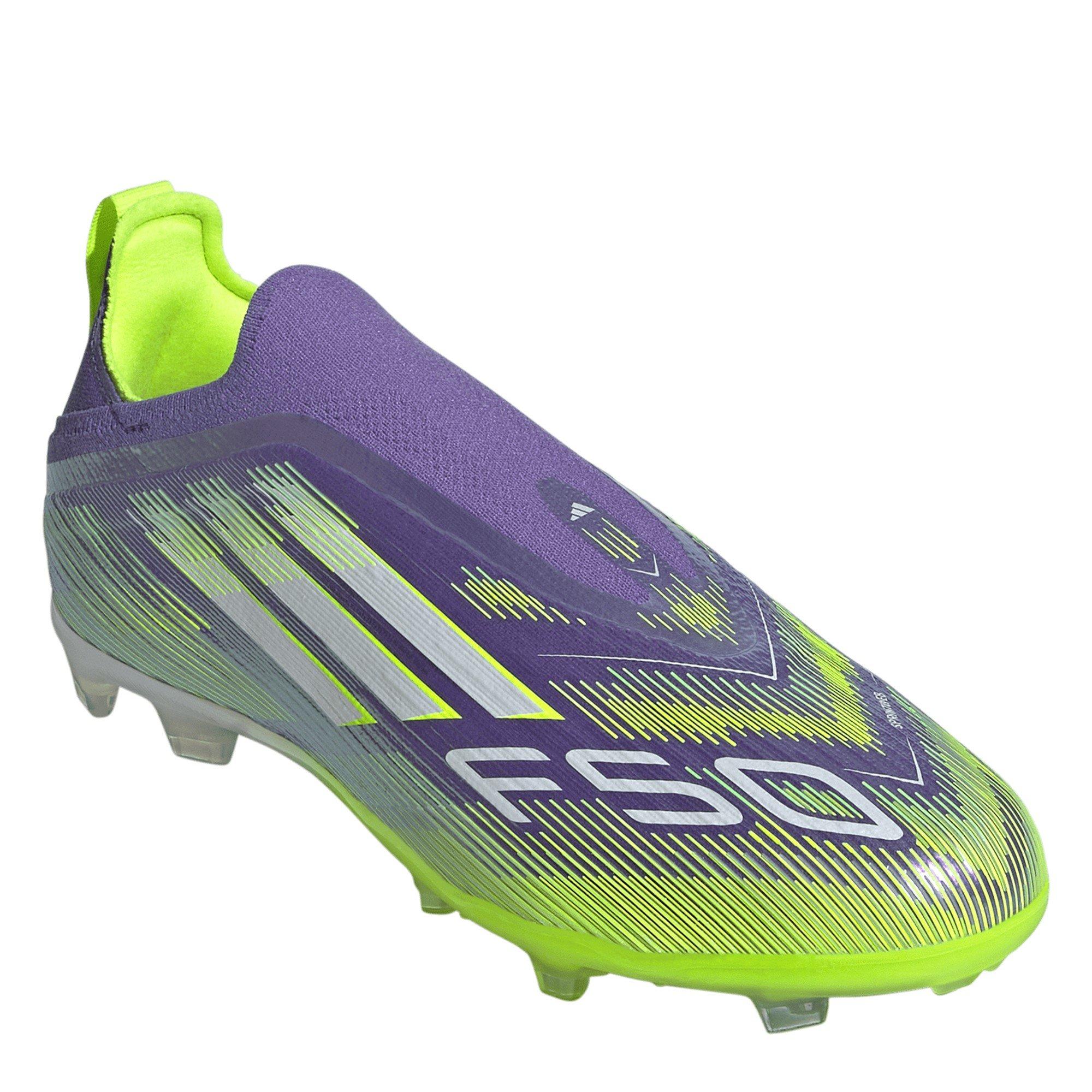 Ljubičasta/Bijela - adidas - F50 Laceless Childrens Firm Ground Football Boots - 3