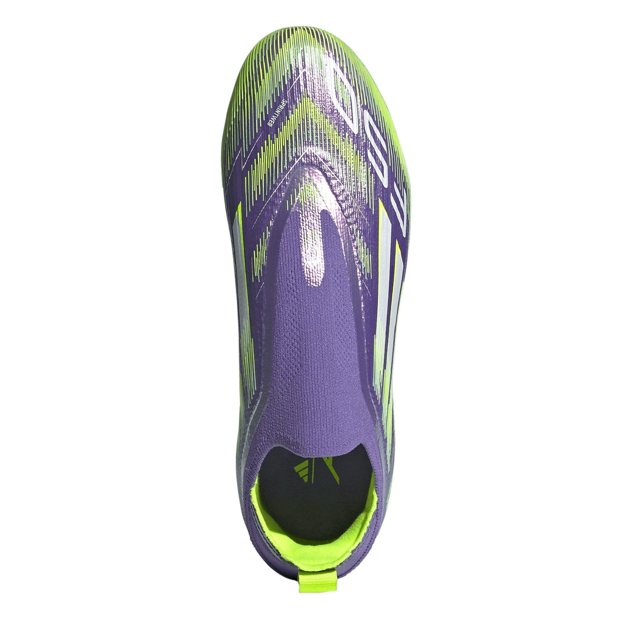 Ljubičasta/Bijela - adidas - F50 Laceless Childrens Firm Ground Football Boots - 5