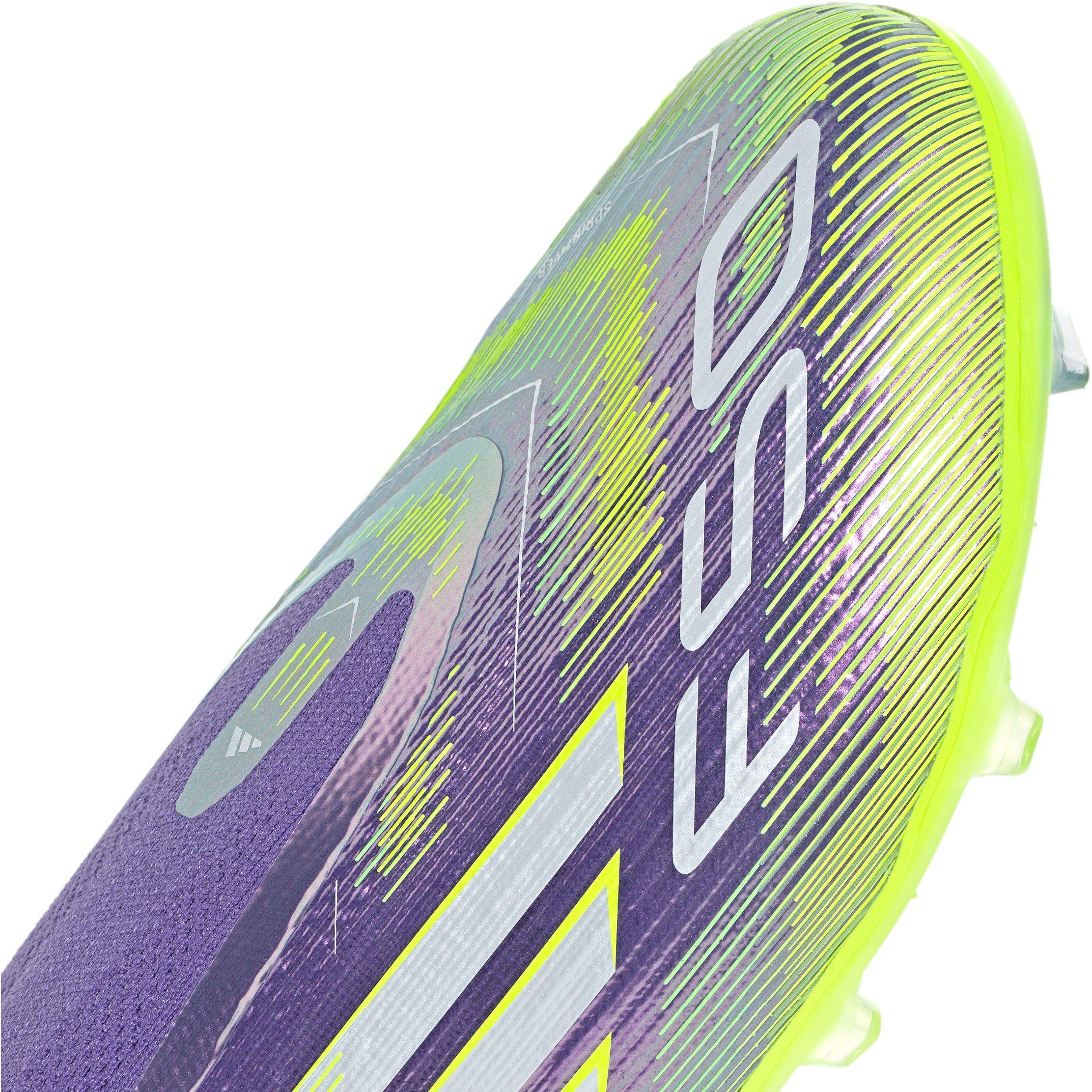 Ljubičasta/Bijela - adidas - F50 Laceless Childrens Firm Ground Football Boots - 8