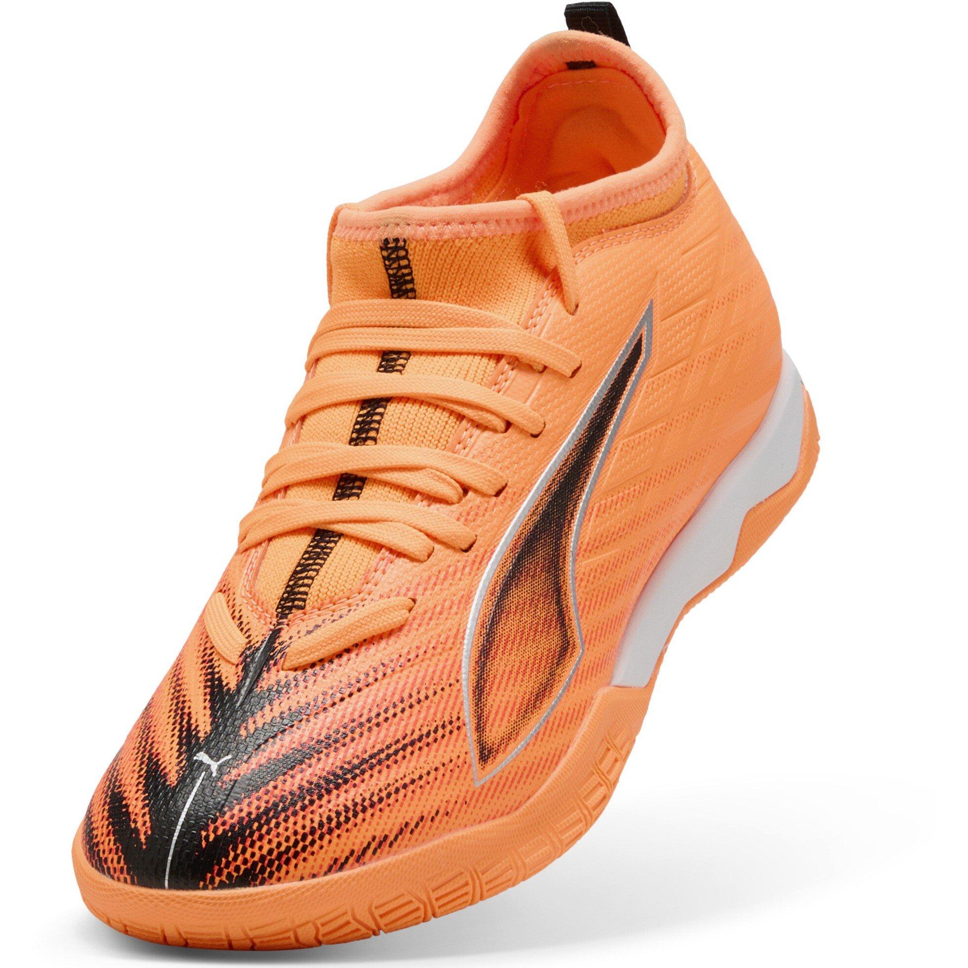 HtFr-Blk-GlwRd - Puma - Unisex Kids' Ultra 6 Match It + Mid Indoor Football Boots - 6