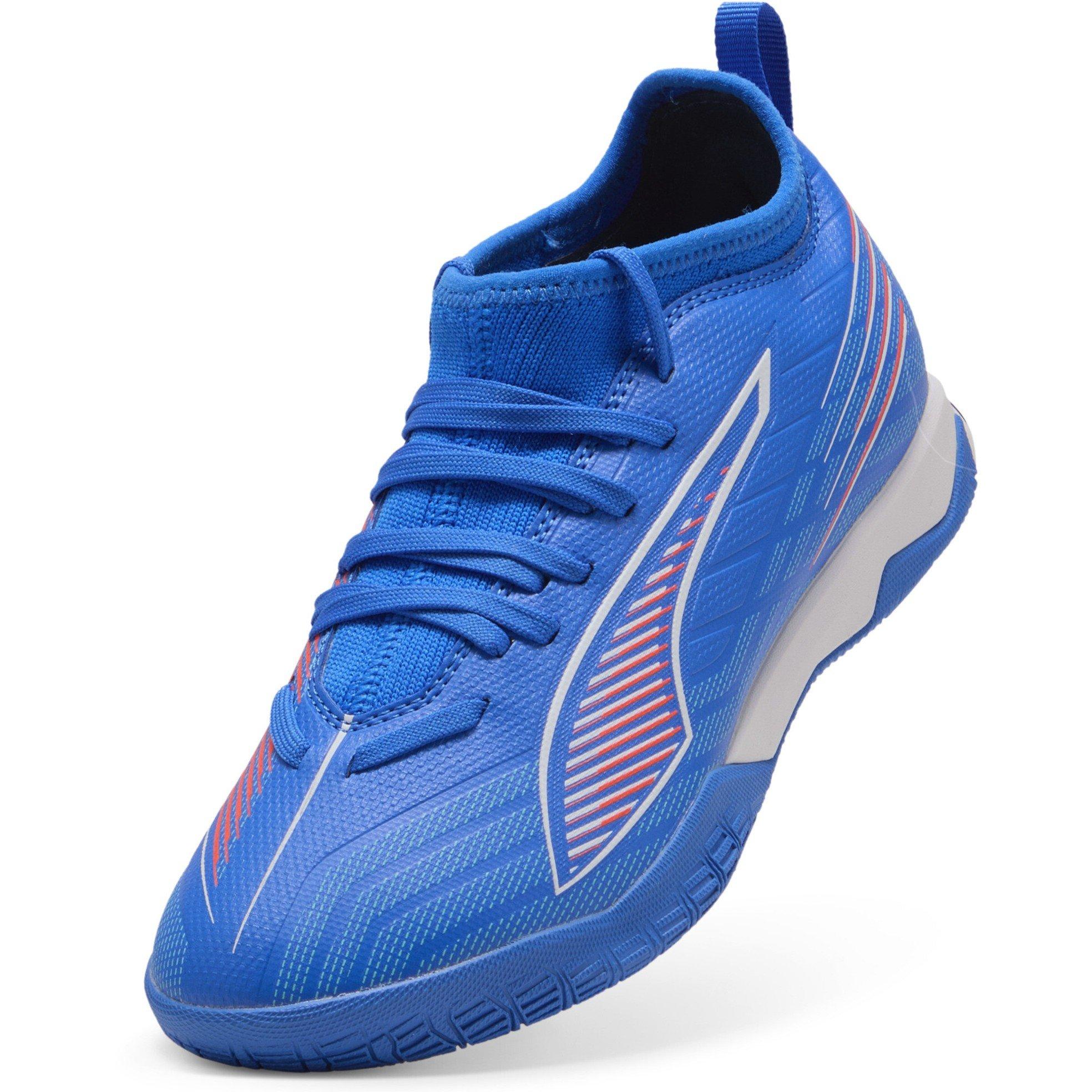 ltrBl-Wht-GlwRd - Puma - Unisex Kids' Ultra 6 Match It + Mid Indoor Football Boots - 6