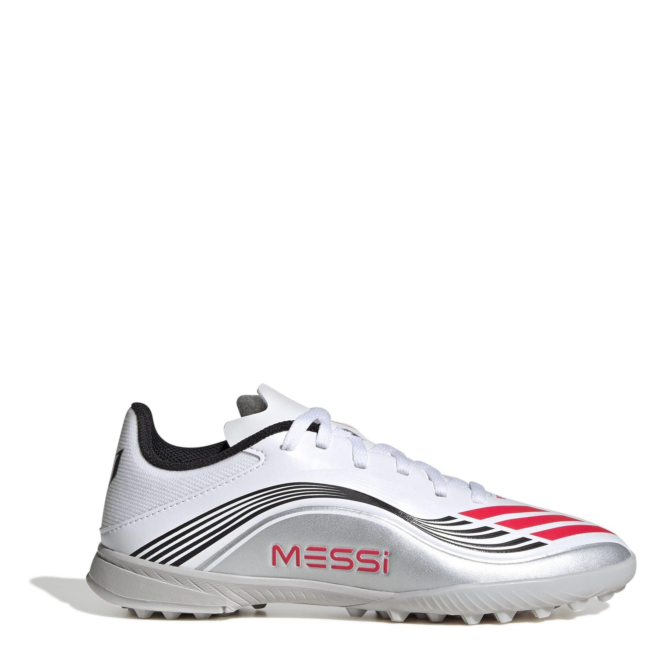 Adidas Boys F50 League Childrens Astro Turf Football Boots - White/Red - C11 (29)