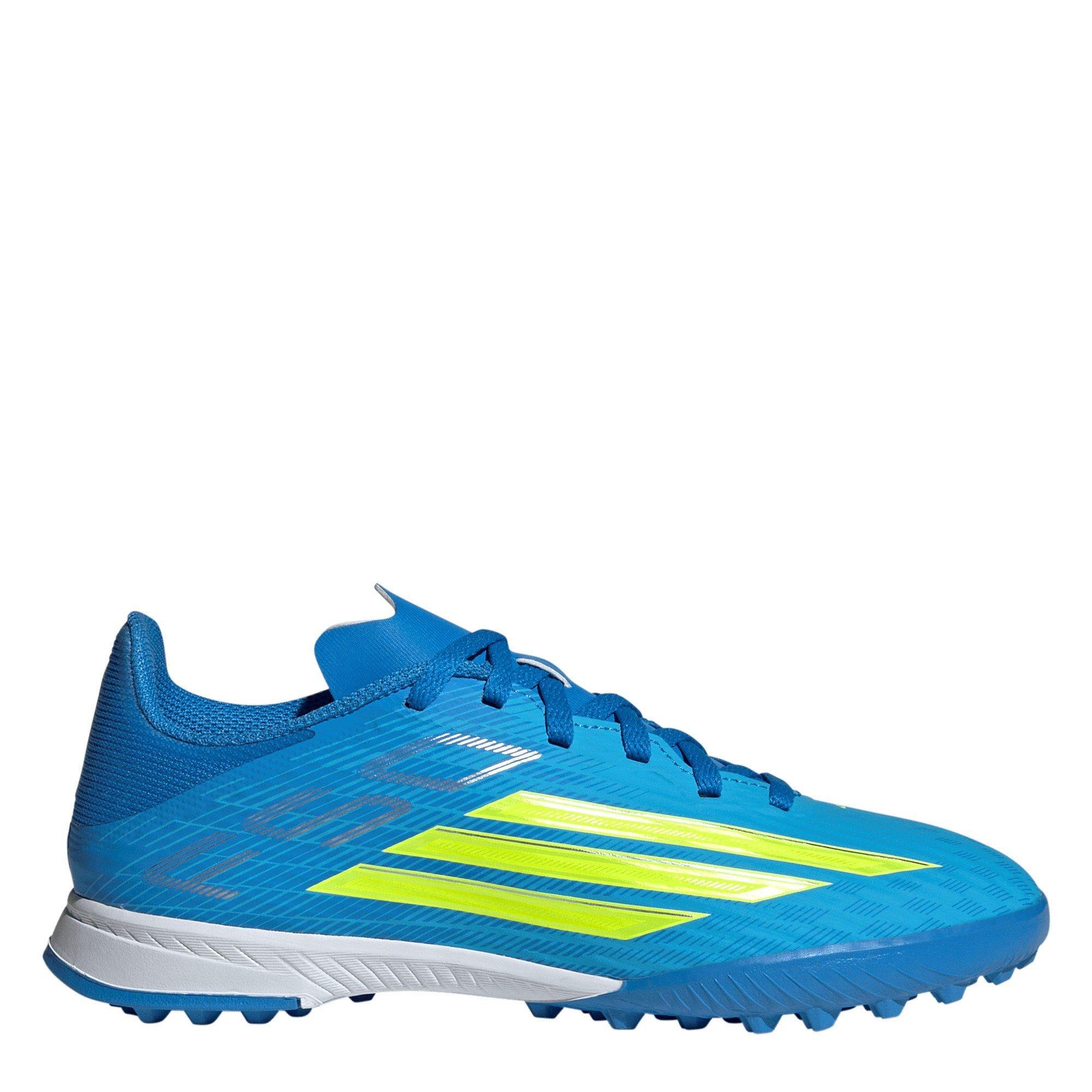Adidas Boys F50 League Childrens Astro Turf Football Boots - Blue/Yellow - C10 (28)