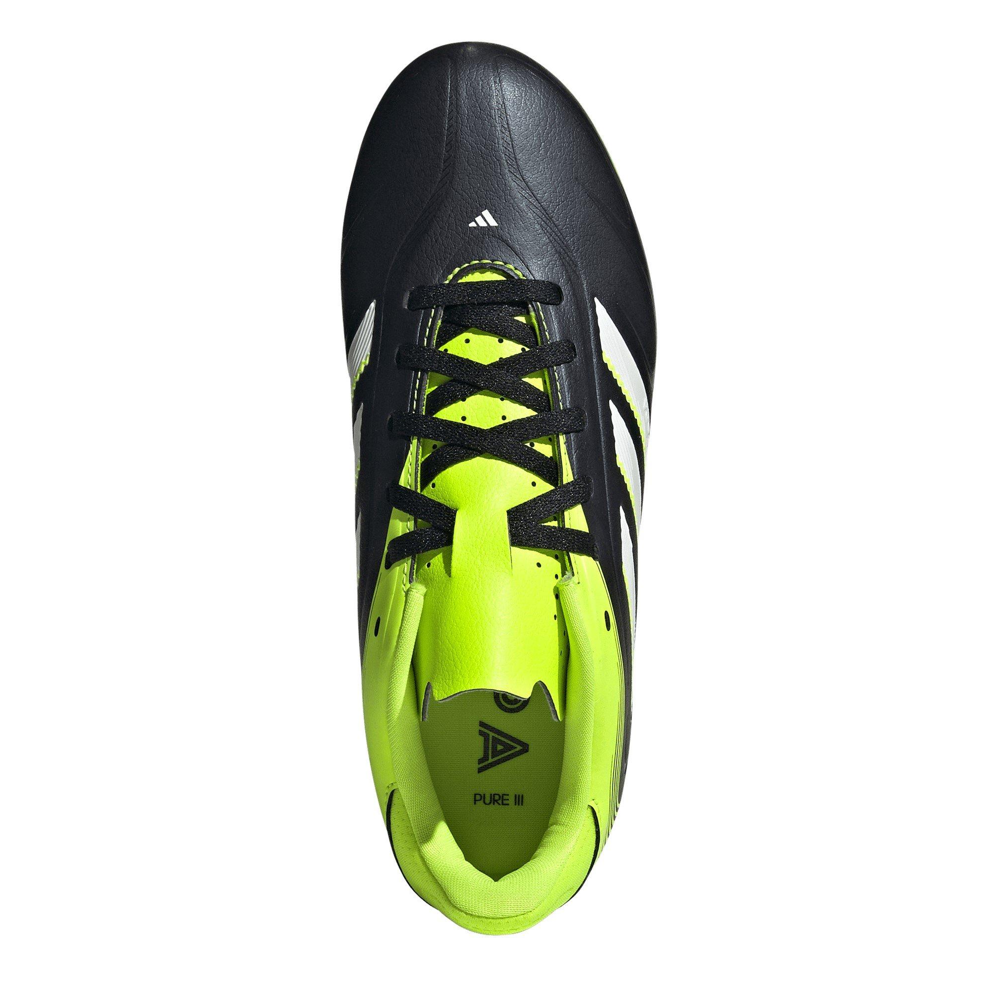 Black/Lemon - adidas - Copa Pure 3 Club Childrens Firm Ground Football Boots - 5