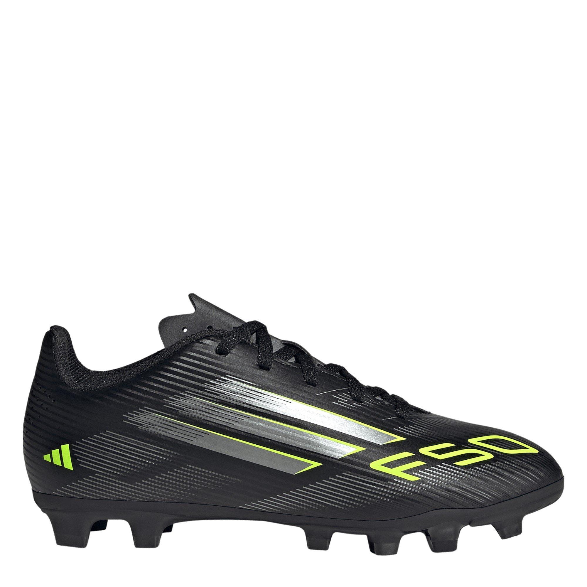 Adidas Boys F50 Club Childrens Firm Ground Football Boots - Black/Lemon - C13 (31.5)