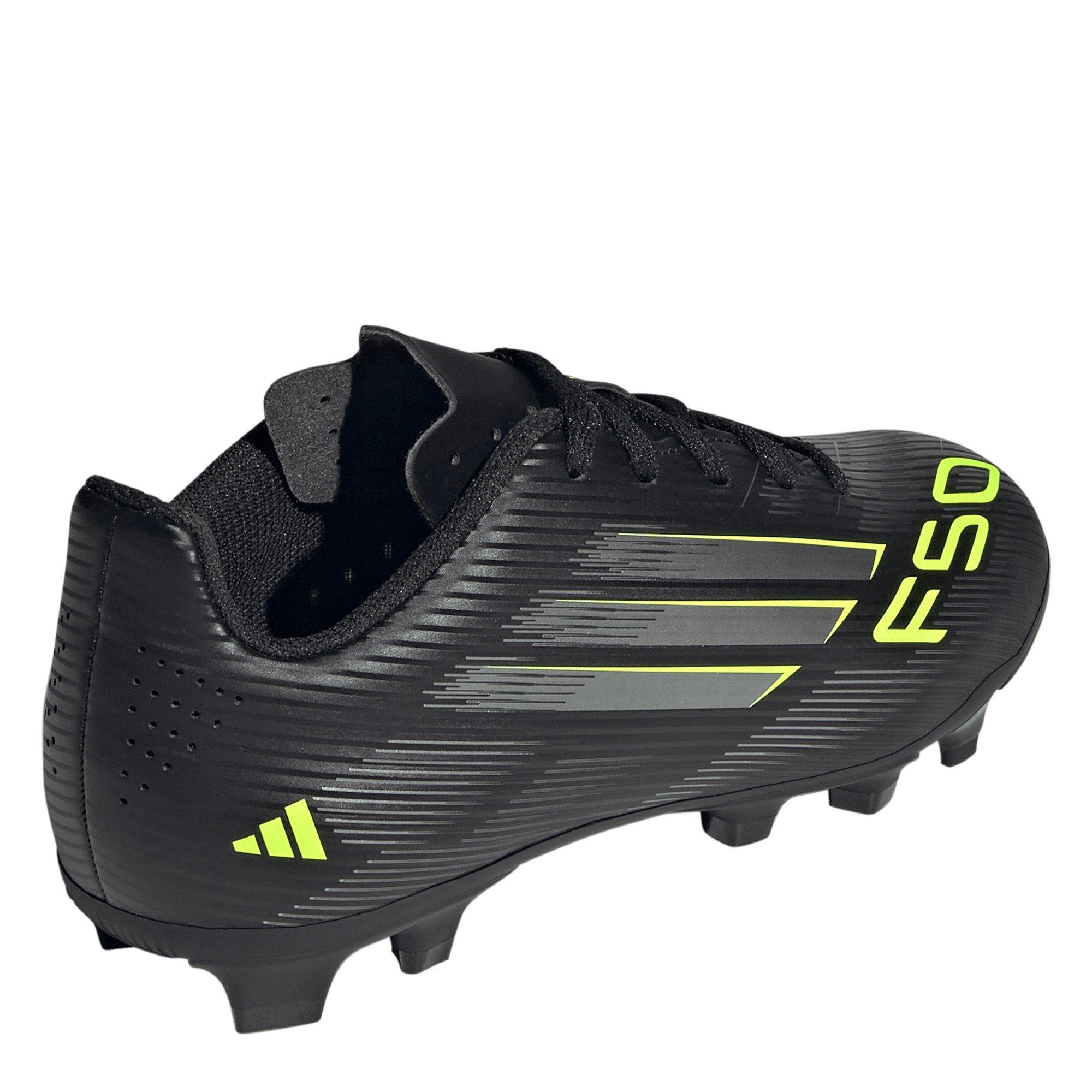 Black/Lemon - adidas - F50 Club Childrens Firm Ground Football Boots - 4