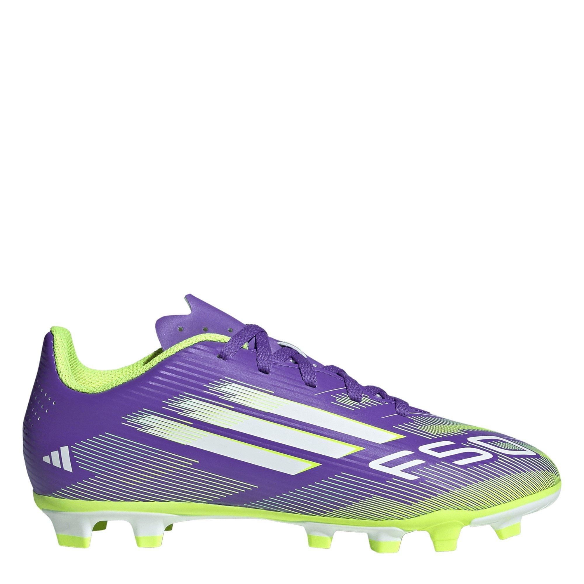 Adidas Boys F50 Club Childrens Firm Ground Football Boots - Purple/White - C12 (30.5)