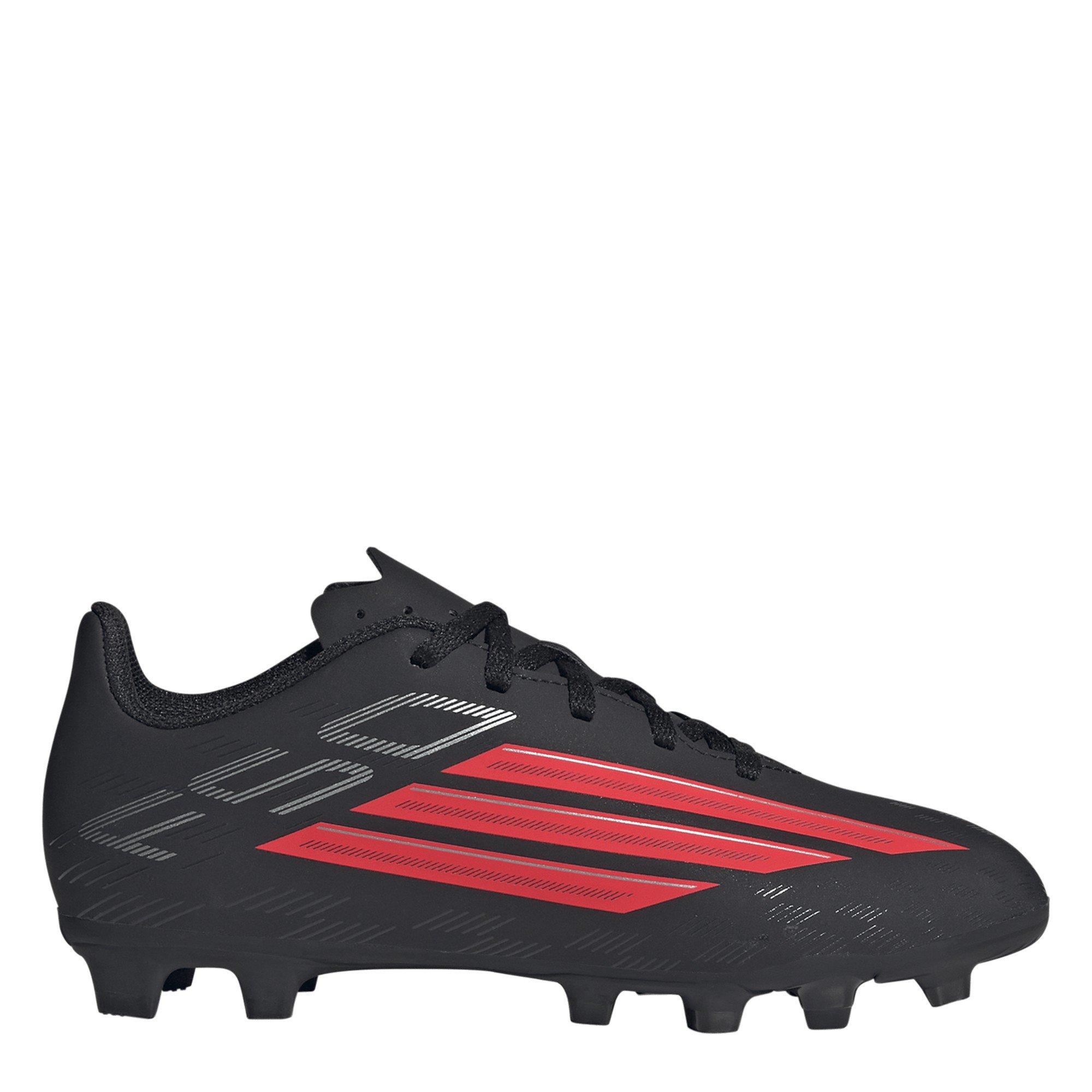 Adidas  Black/Red F50 Club Childrens Firm Ground Football Boots - C13 (31.5)