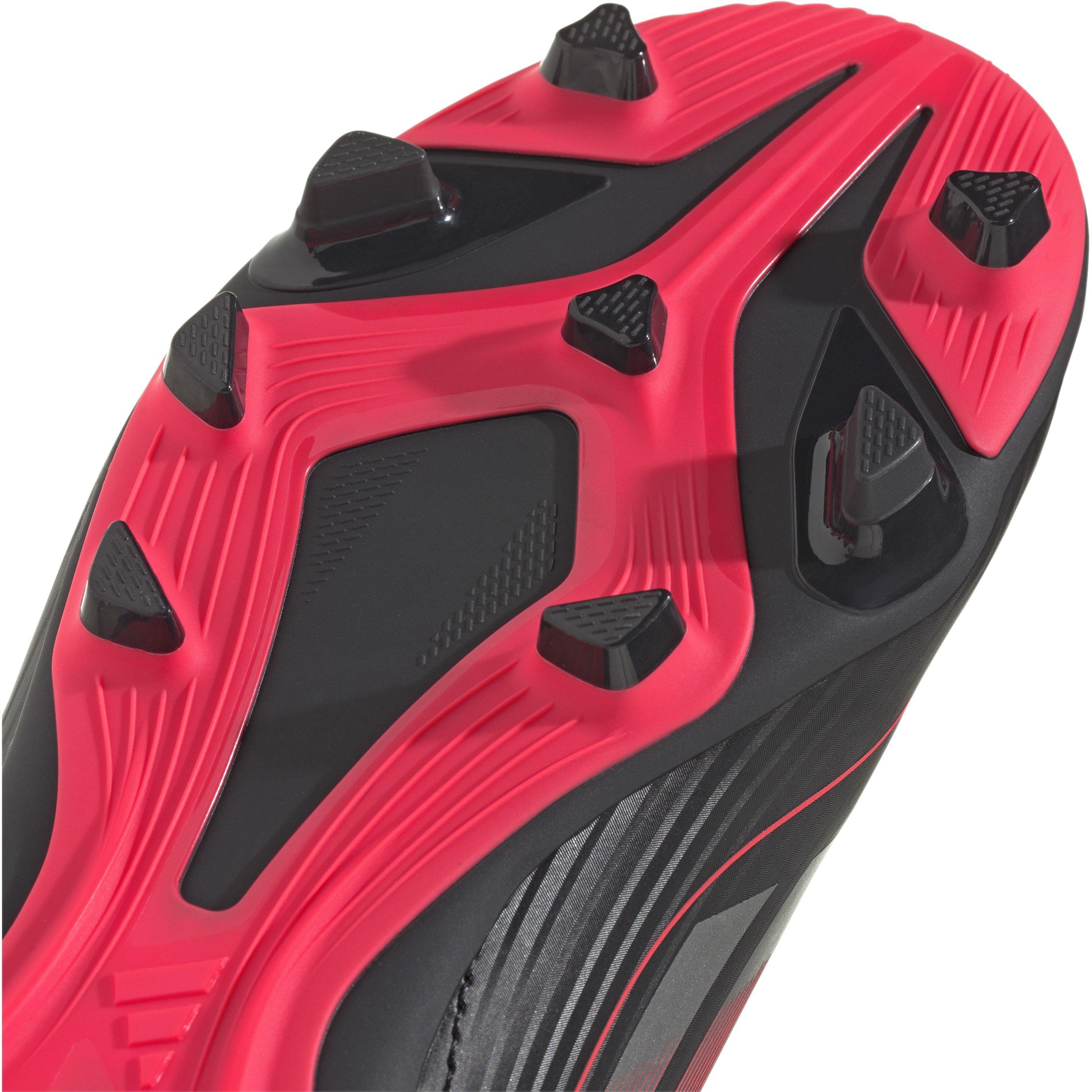 Crna/Met/Crvena - adidas - Kids F50 Club Hook and Loop Firm Ground Football Boots - 7