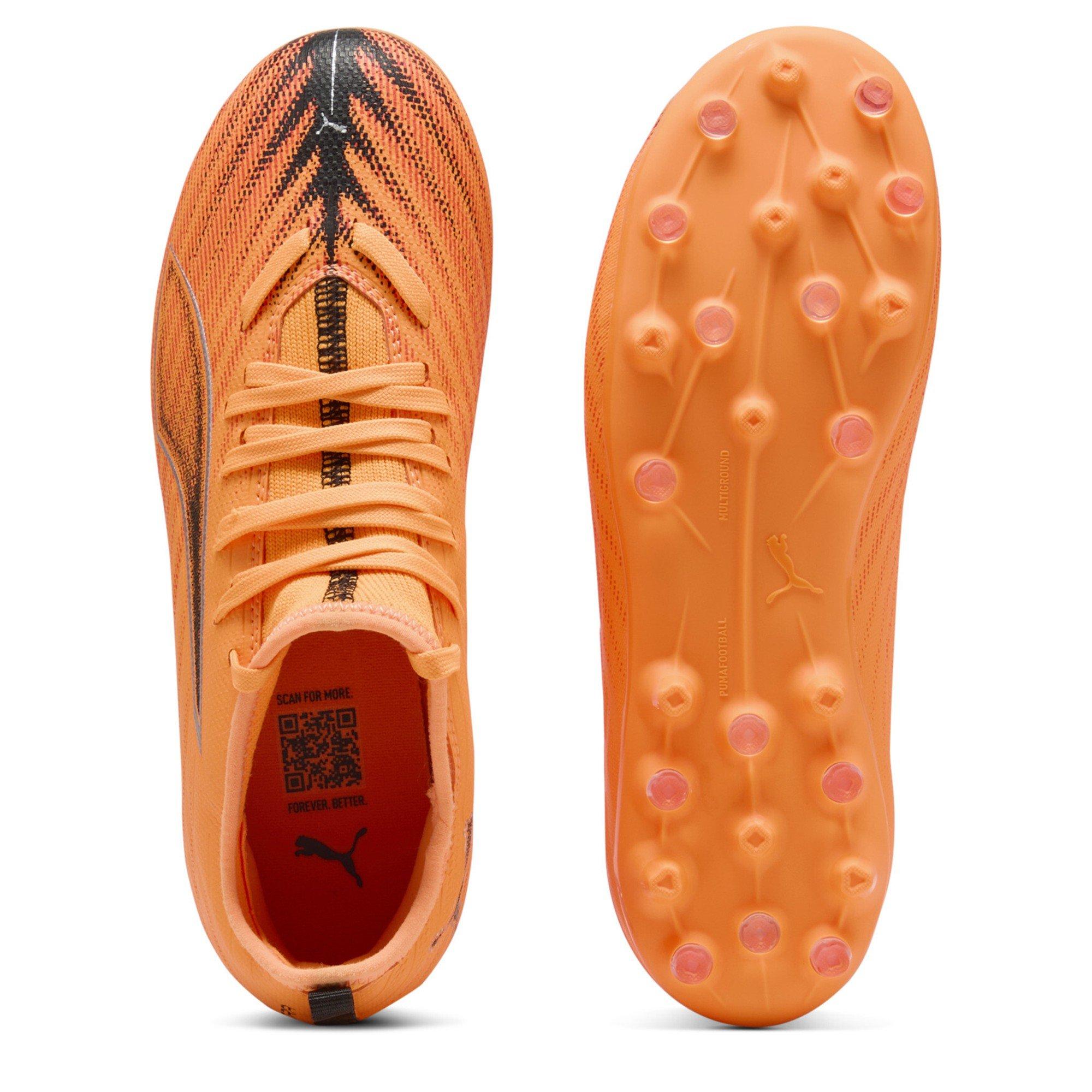 HtFr-Blk-GlwRd - Puma - Unisex Kids' Ultra 6 Match Mg Firm Ground Football Boots - 3