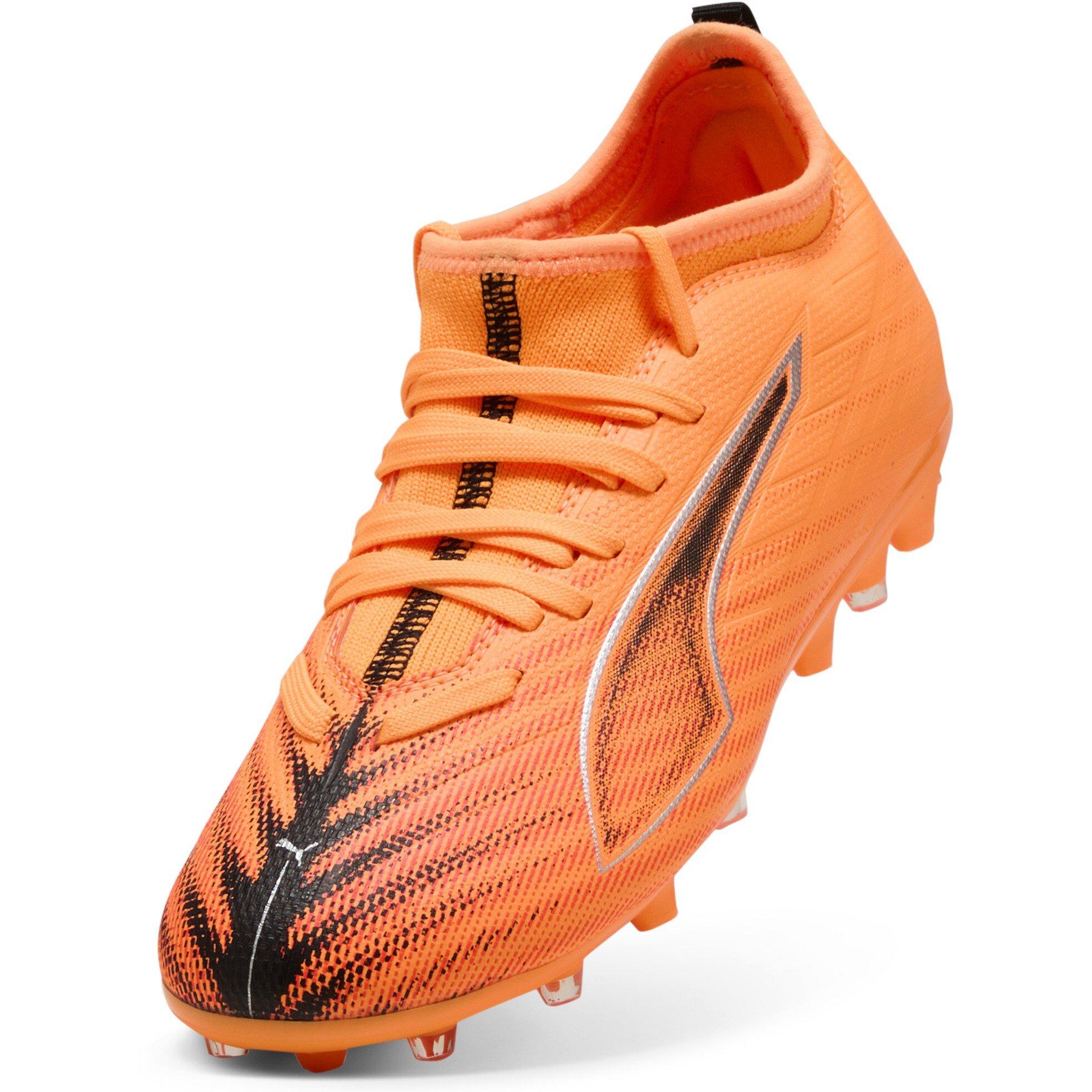 HtFr-Blk-GlwRd - Puma - Unisex Kids' Ultra 6 Match Mg Firm Ground Football Boots - 6