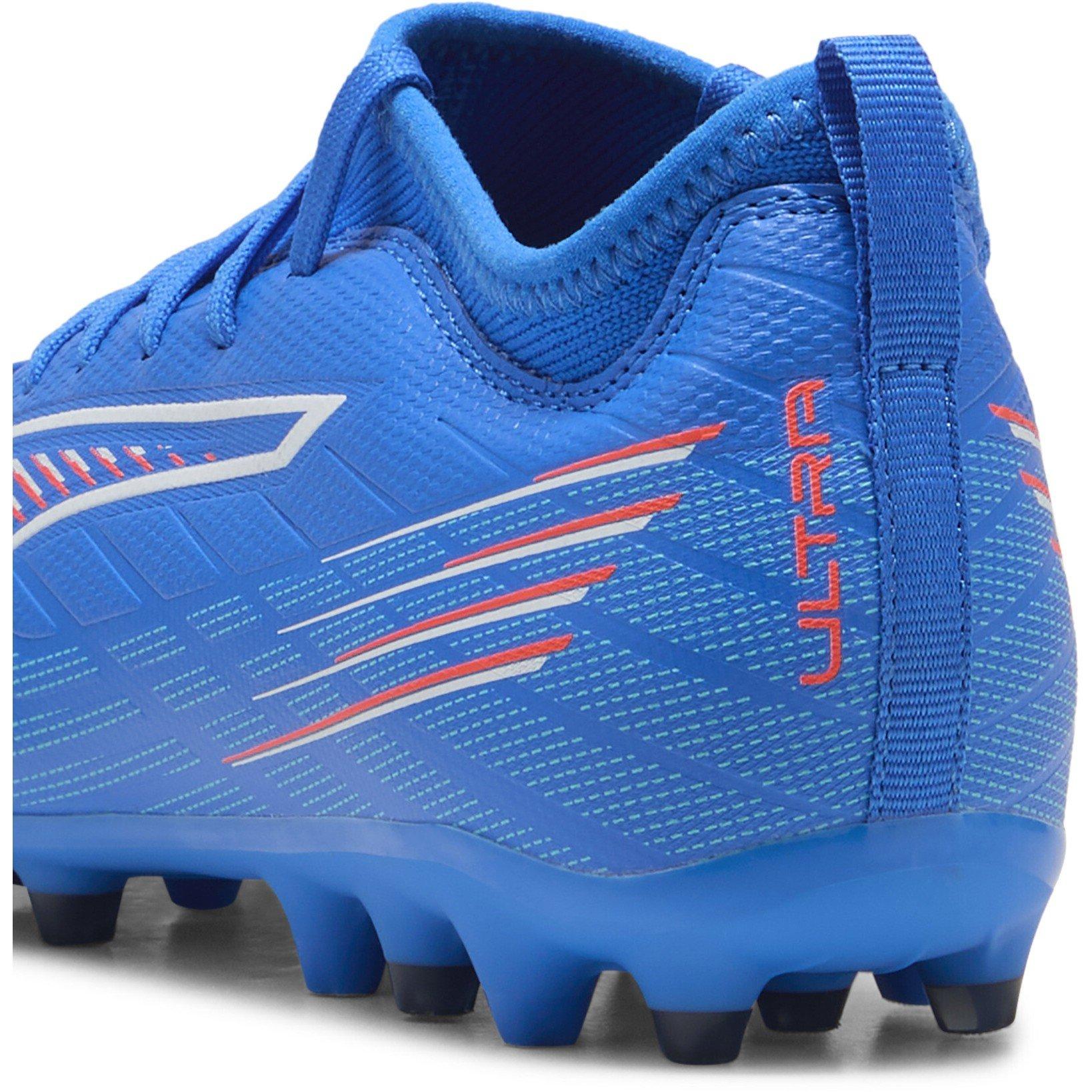 ltrBl-Wht-GlwRd - Puma - Unisex Kids' Ultra 6 Match Mg Firm Ground Football Boots - 5