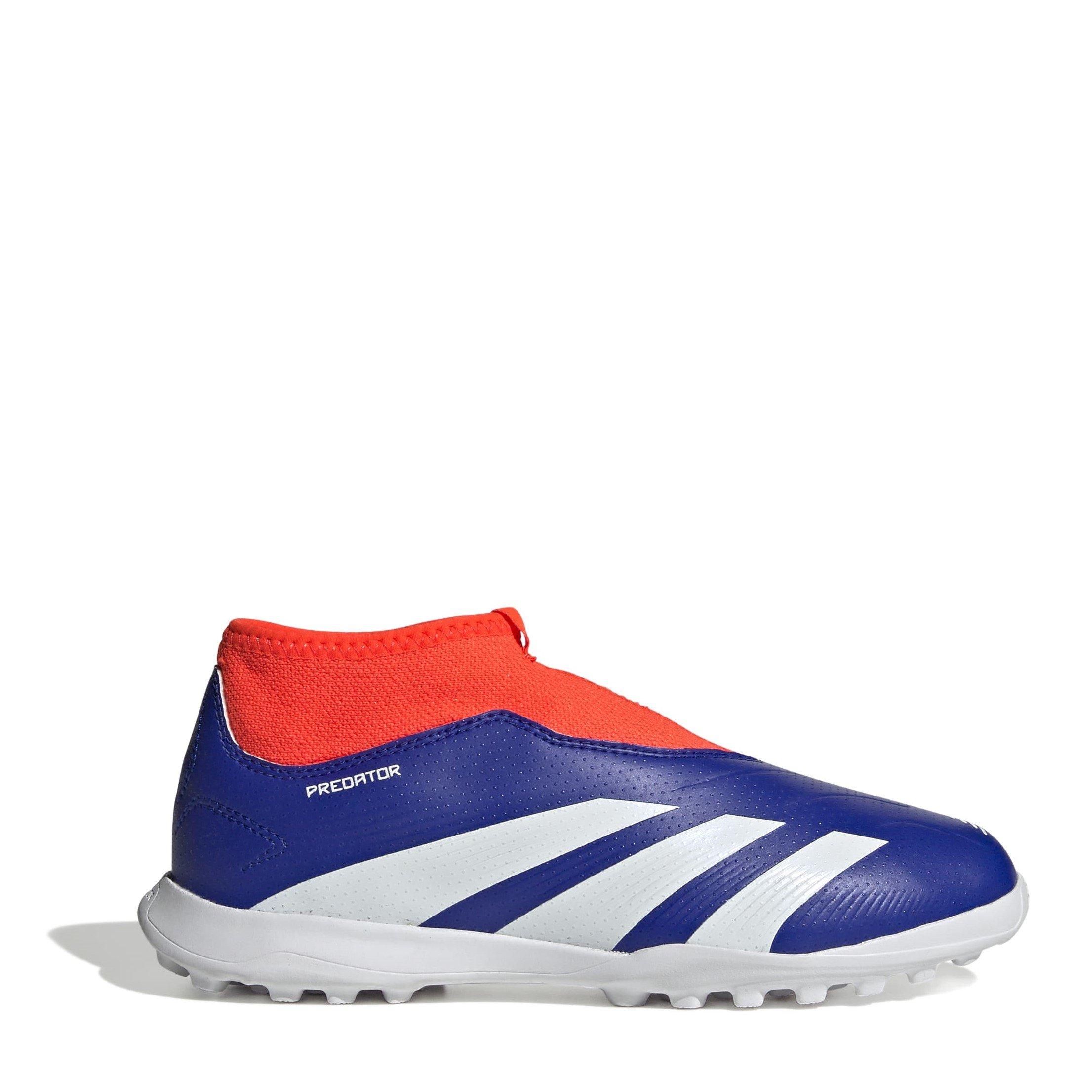 Blue/White - adidas - Predator League Laceless Children's Astro Turf Football Boots - 1