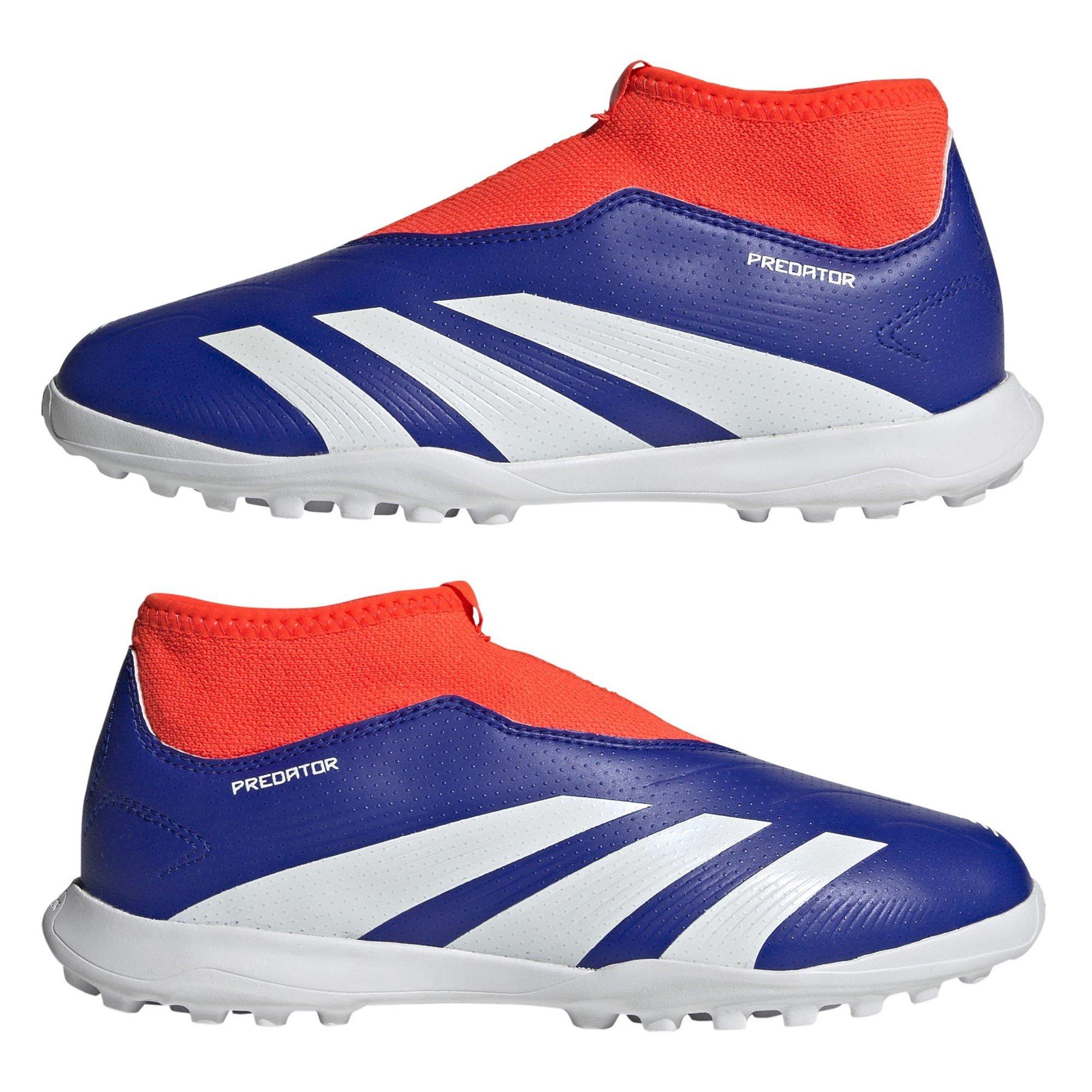 Blue/White - adidas - Predator League Laceless Children's Astro Turf Football Boots - 9