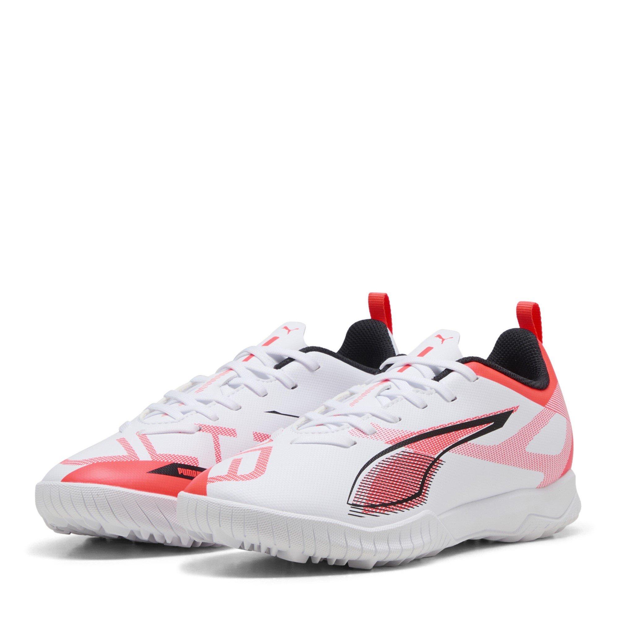 Puma Boys Kids' Ultra Play Astro Turf Football Boot - White/Red - C12 (31)