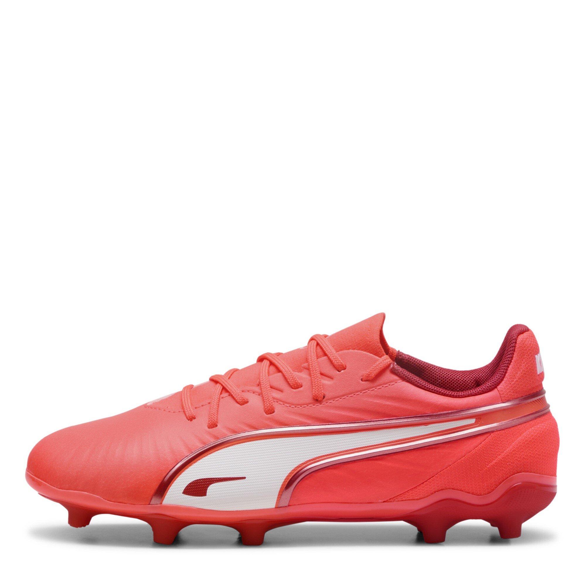 Red/White - Puma - King Match Childrens Firm Ground Football Boots - 2