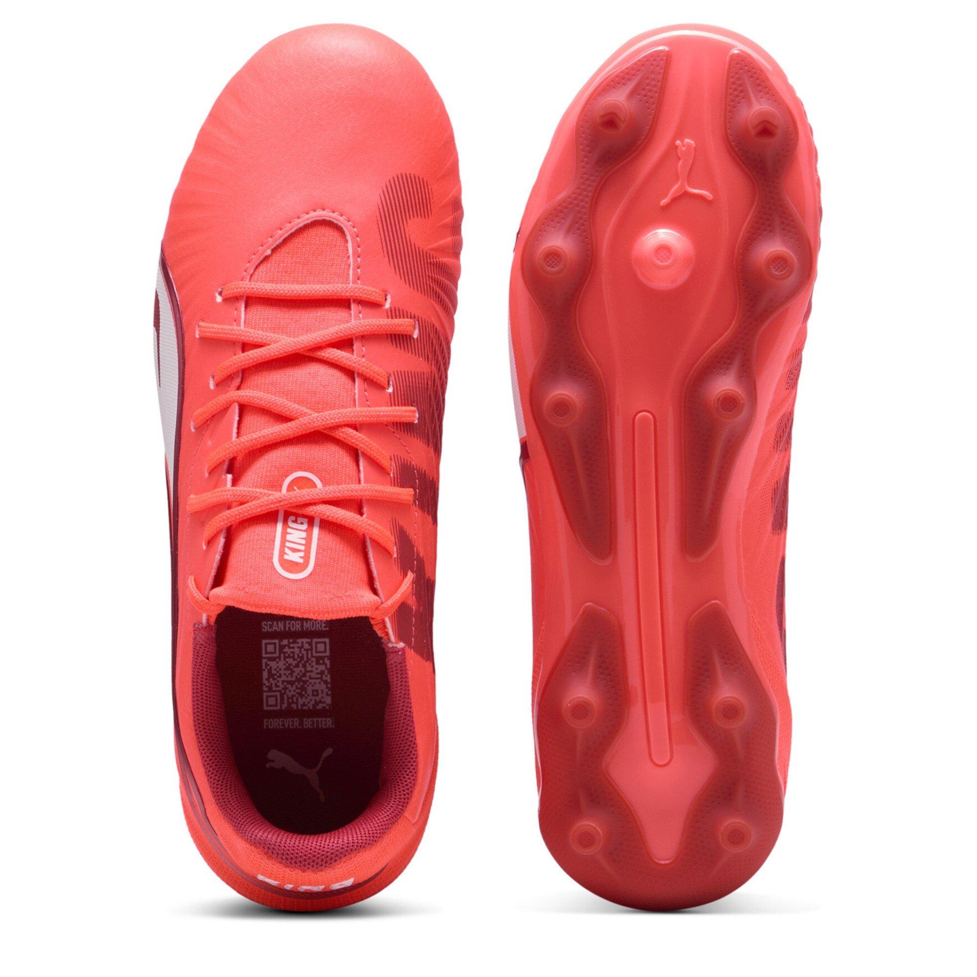 Red/White - Puma - King Match Childrens Firm Ground Football Boots - 3