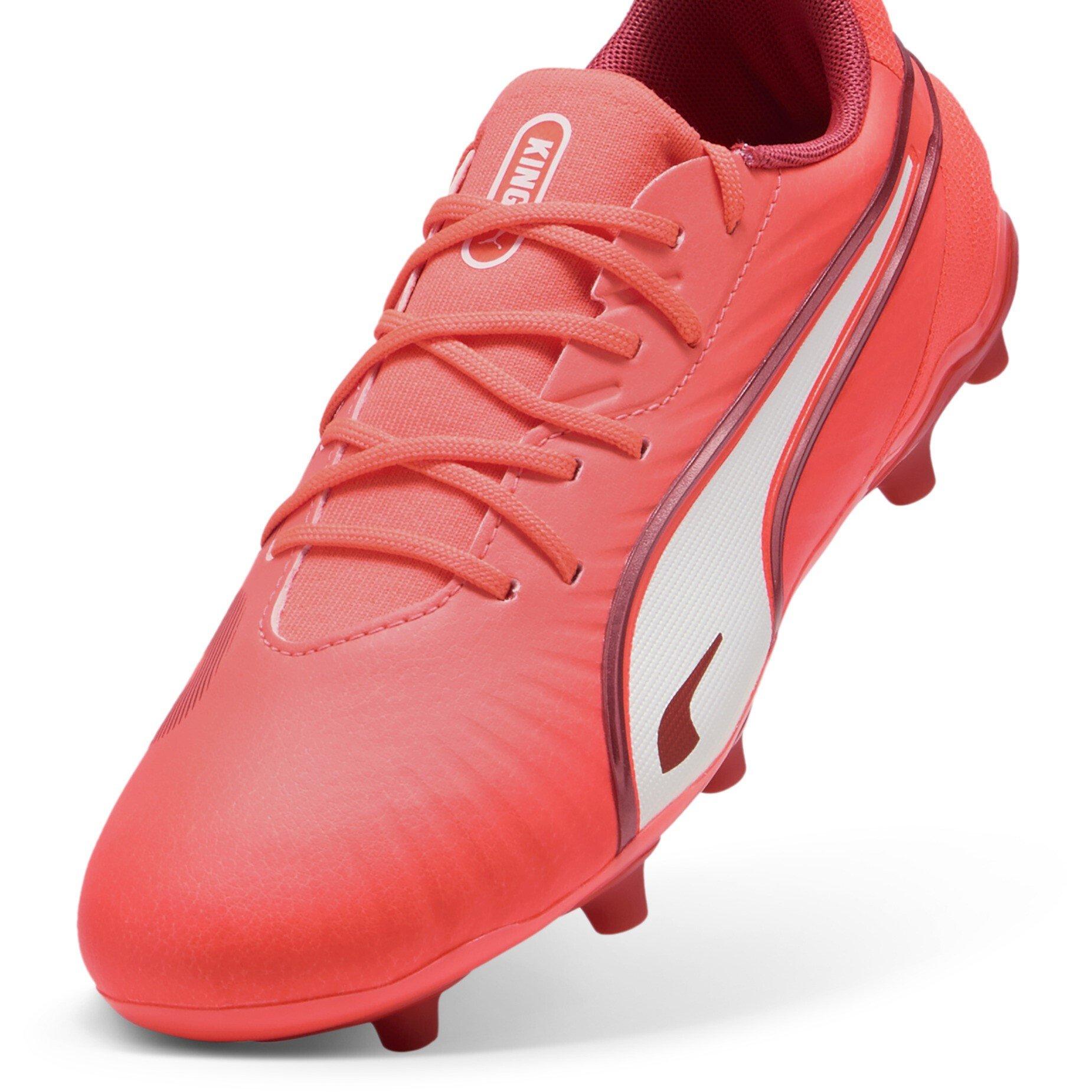 Red/White - Puma - King Match Childrens Firm Ground Football Boots - 6